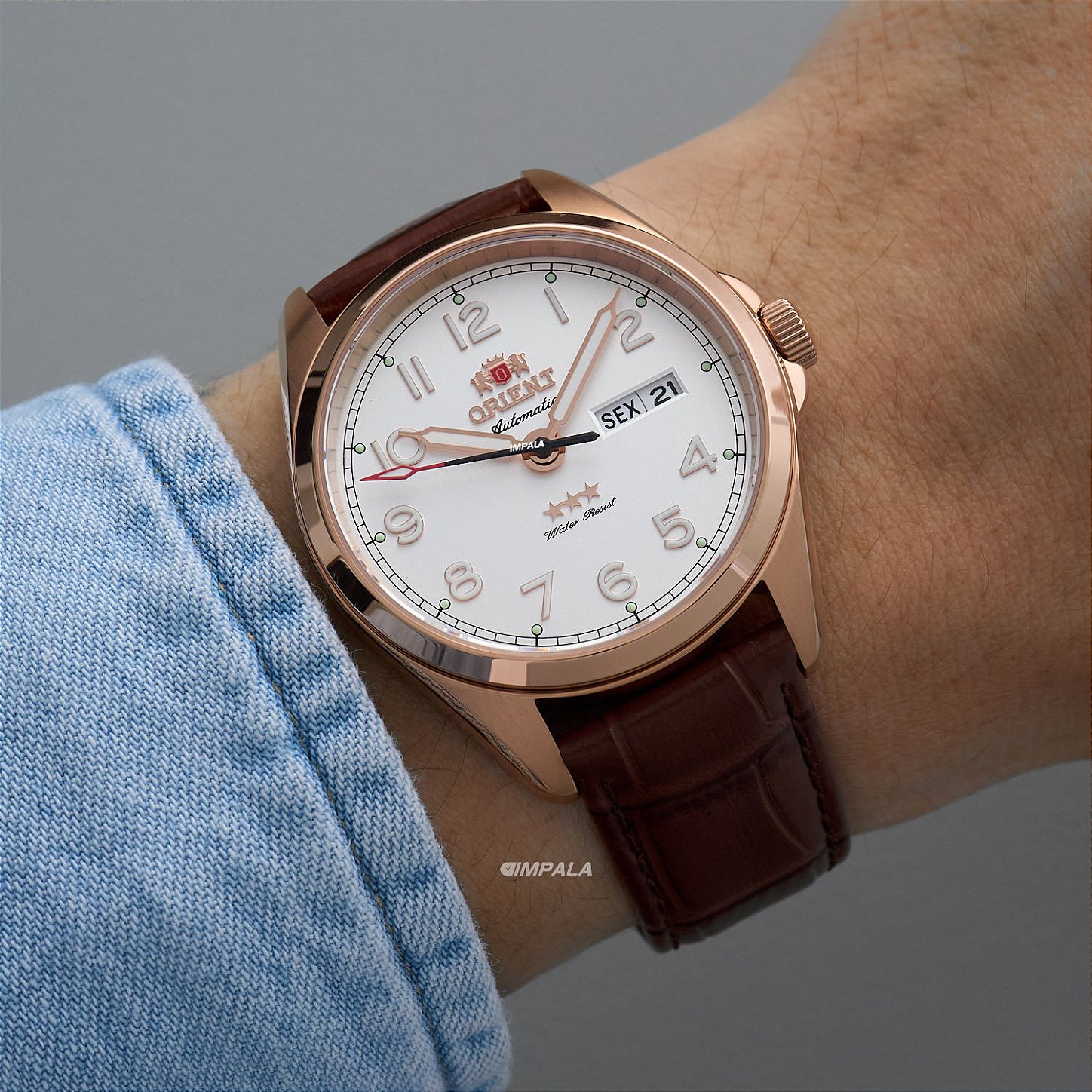 マリア　シアン Orient 3 Stars Elegance YN6RC006 S2NX Branco Automático
