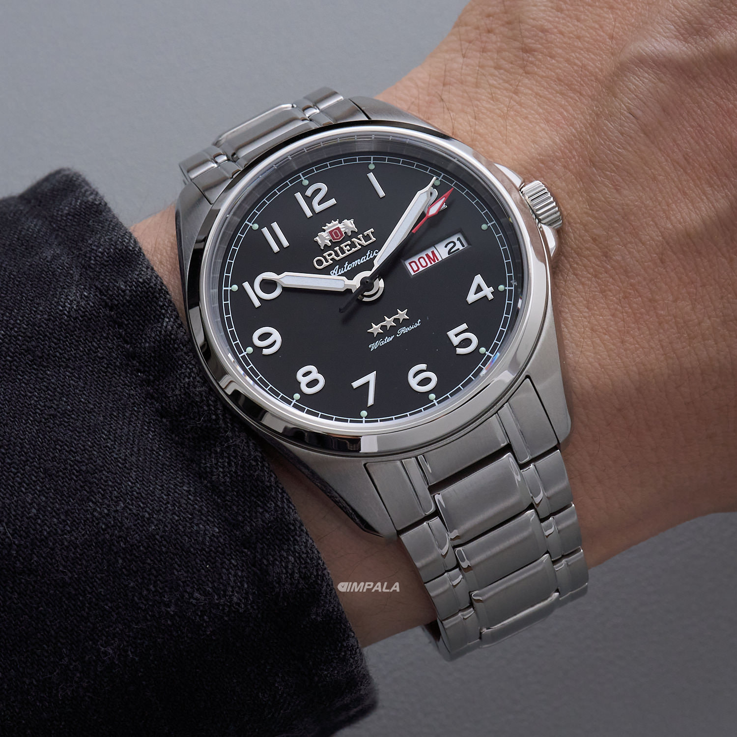 月　hna⑥ Orient 3 Stars YN6SS006 P2SX Preto Automático - Relojoaria Impala