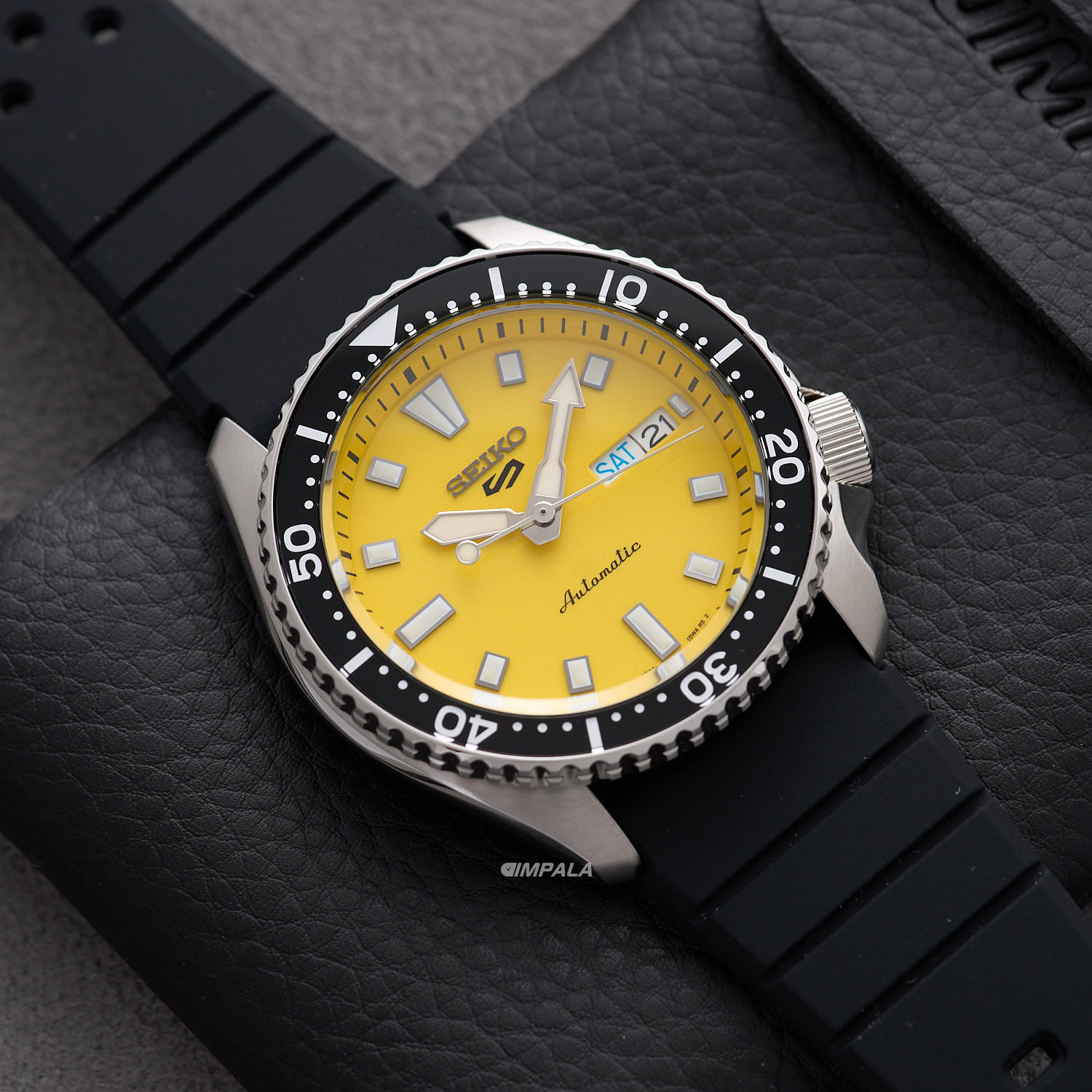 Seiko SRPL87K1 Automático – Mostrador Amarelo, Pulseira Silicone