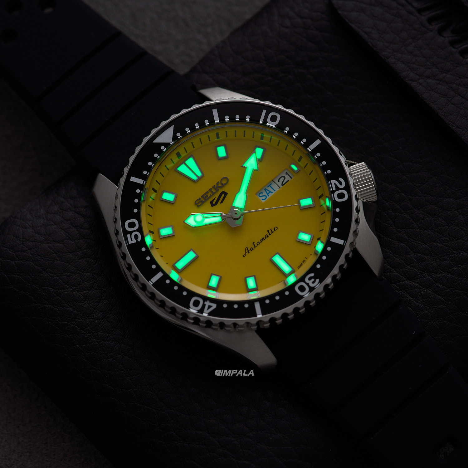 Seiko SRPL87K1 Automático – Mostrador Amarelo, Pulseira Silicone