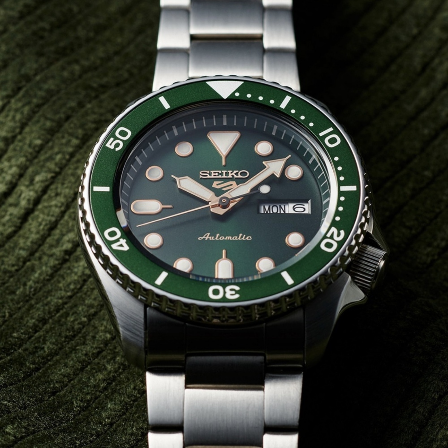 Seiko 5 Sports SRPD63 Automático Verde 42.5mm - Relojoaria Impala