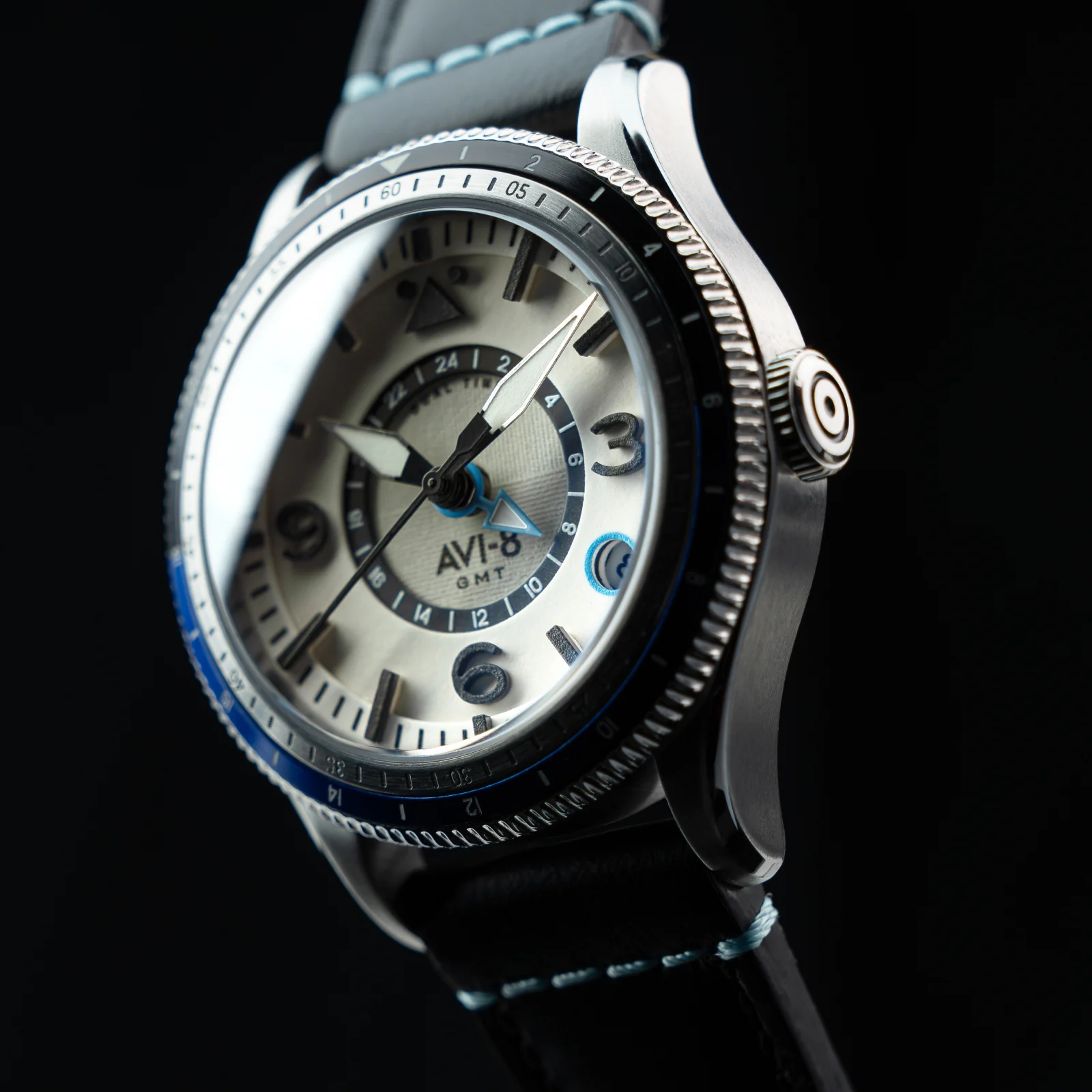 Flyboy Airmaster GMT Automático 40 mm | Relógio AVI-8 AV-4128-02