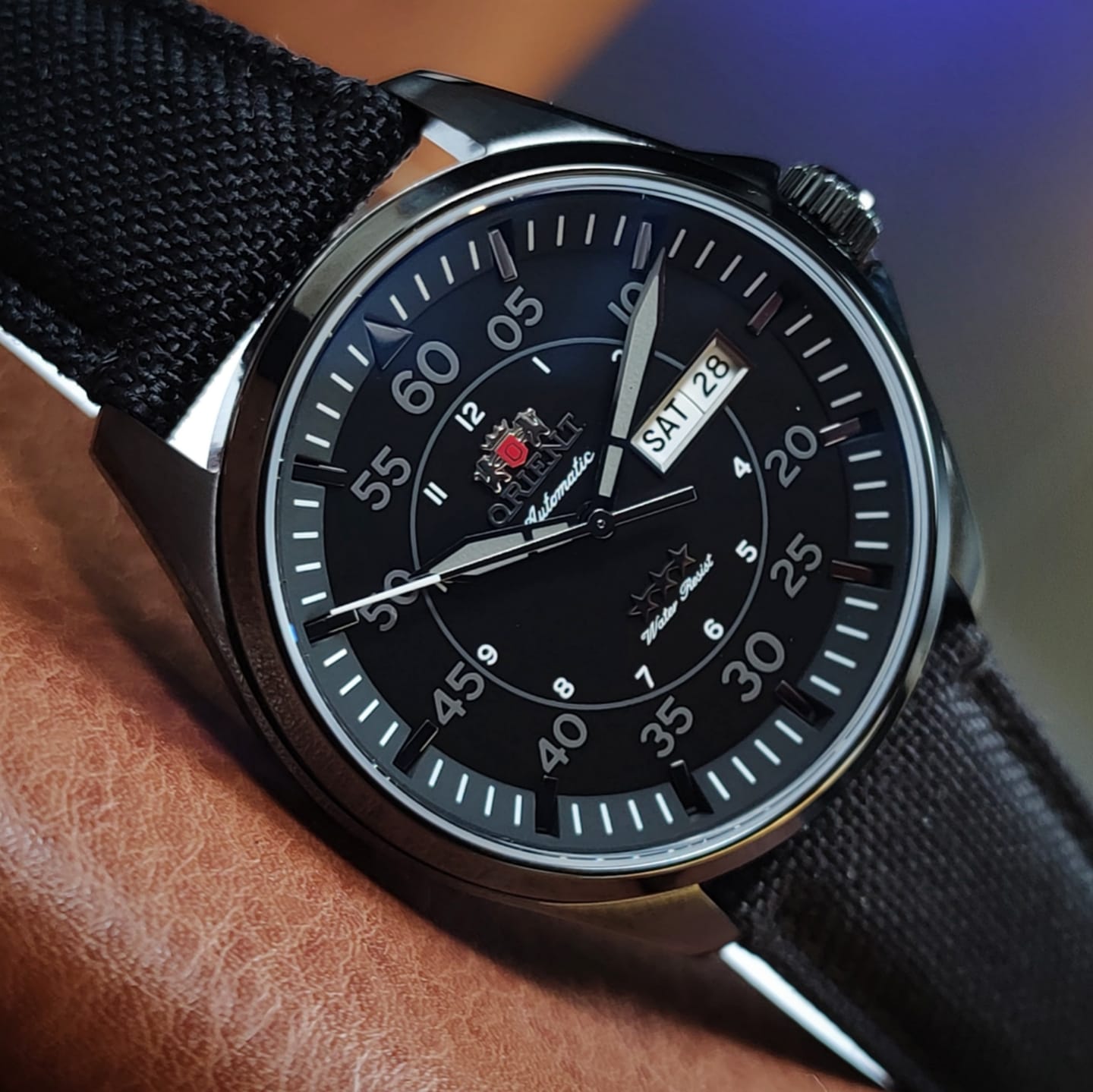 Relógio Orient Sport Air Preto Pulseira Nylon YN6YN009 P2PX 41mm