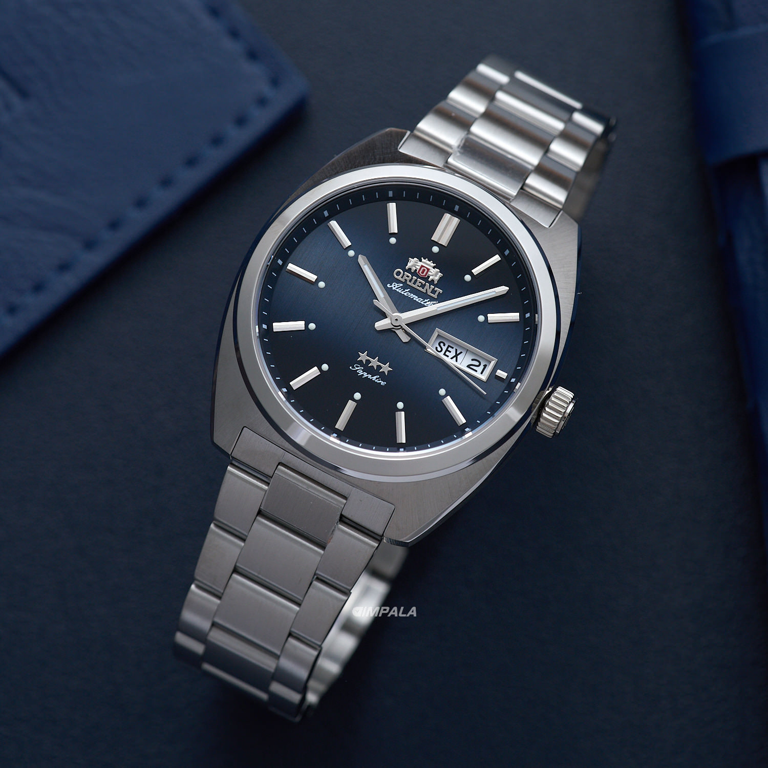 Relógio Orient Heritage Azul Automático YN6SS001 D1SX 39mm