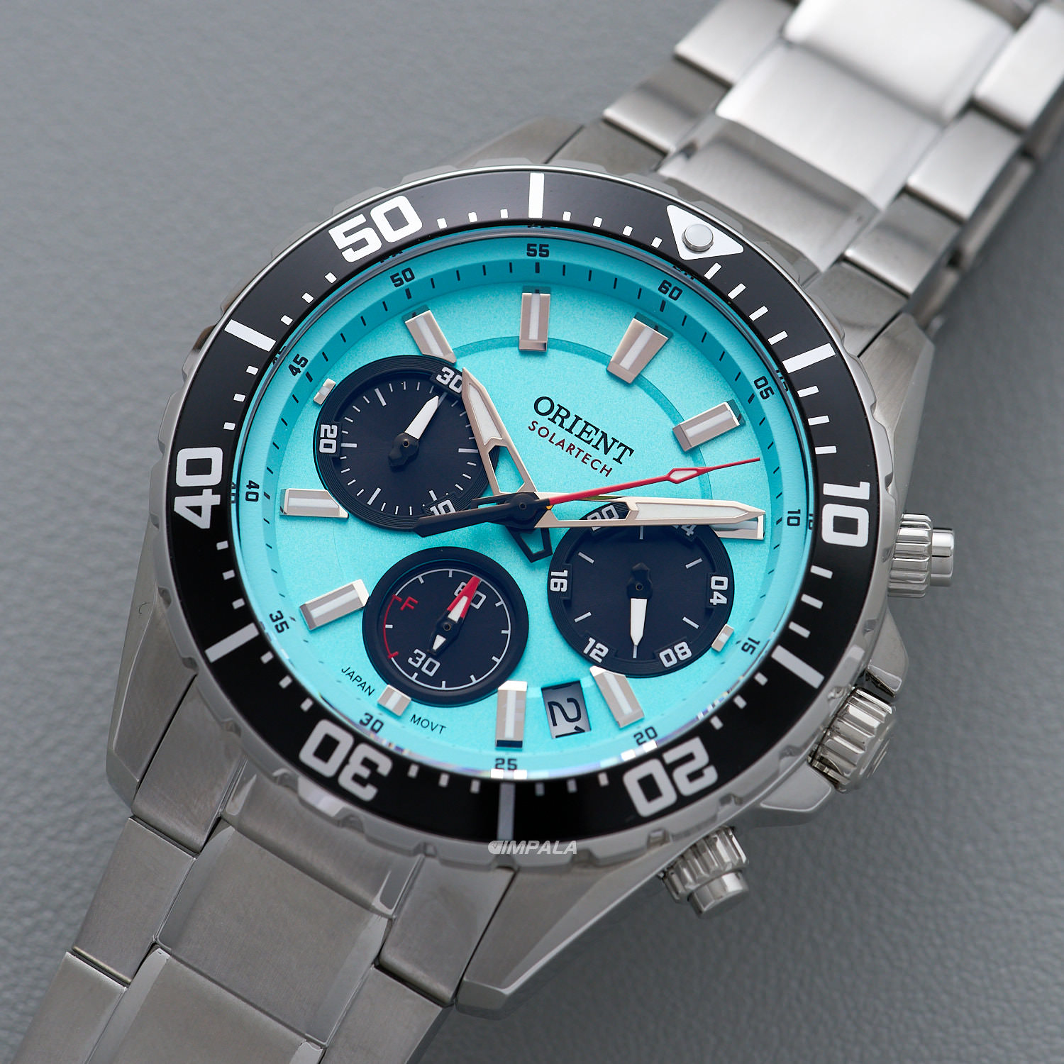 Relógio Orient Solartech Azul-Celeste MBSSC288 A1SX 43mm