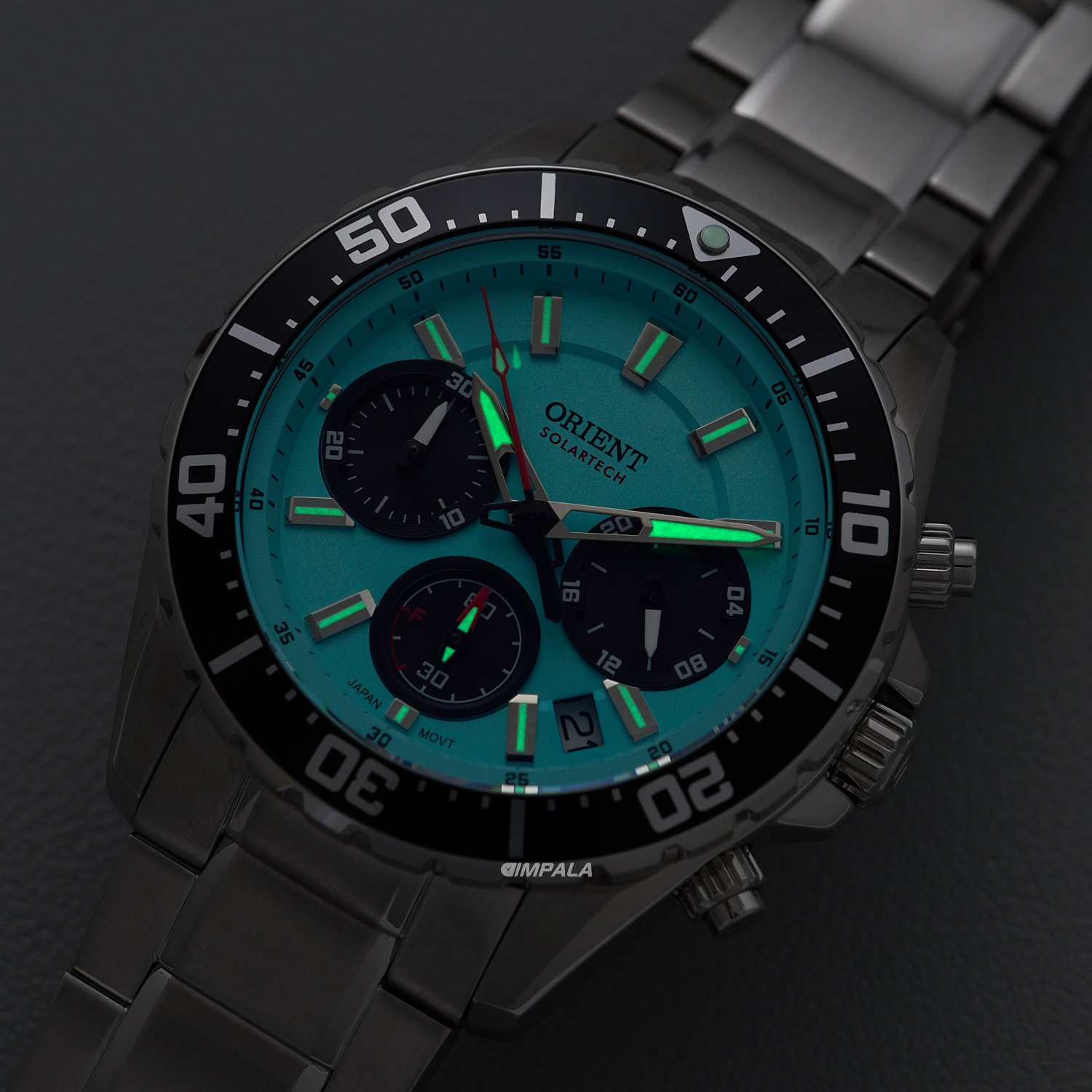 Relógio Orient Solartech Azul-Celeste MBSSC288 A1SX 43mm