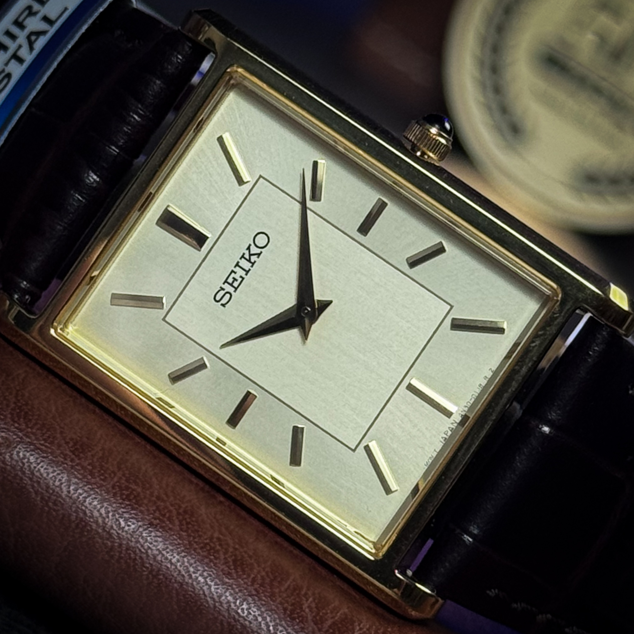 Relógio Seiko Tank SWR106B1 Quartzo Masculino Clássico