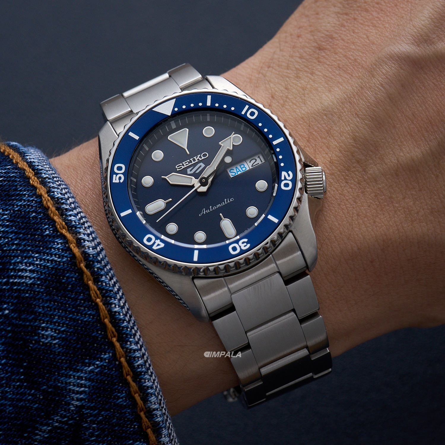 Seiko 5 Sports SRPL77 Street Denim – Automático 38mm - Relojoaria