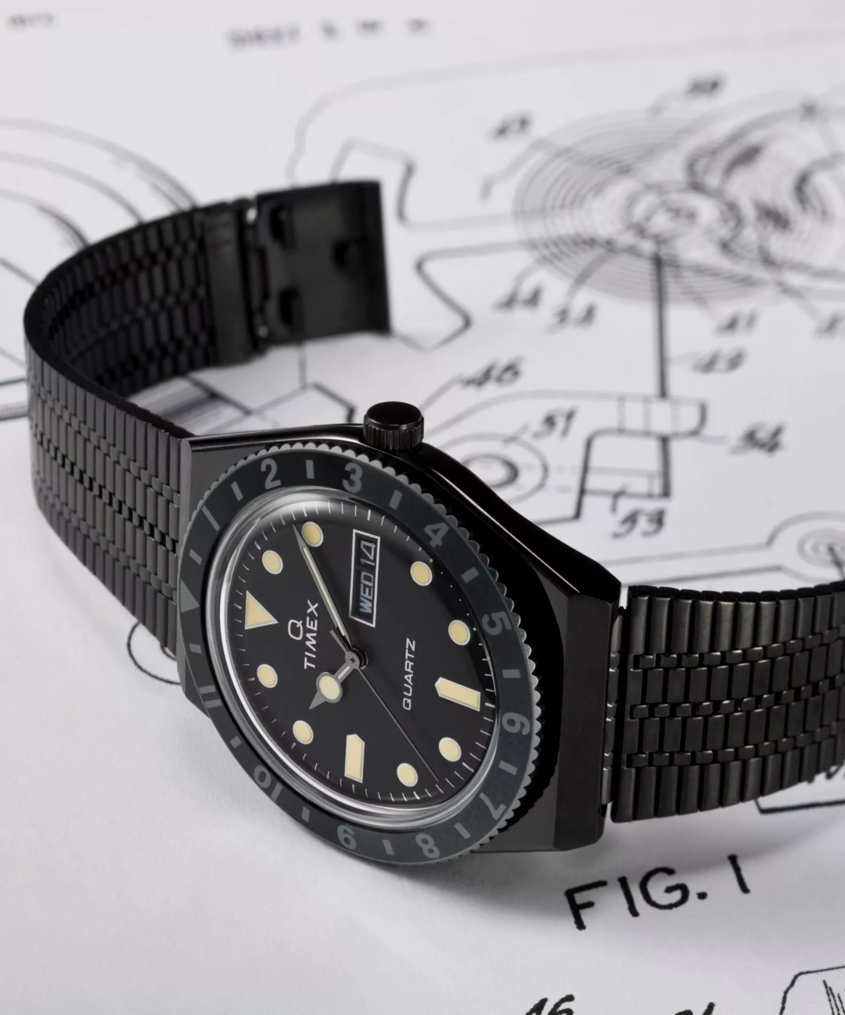 Relógio Q Timex TW2U61600 Preto 38mm IP Black Quartzo - Relojoaria