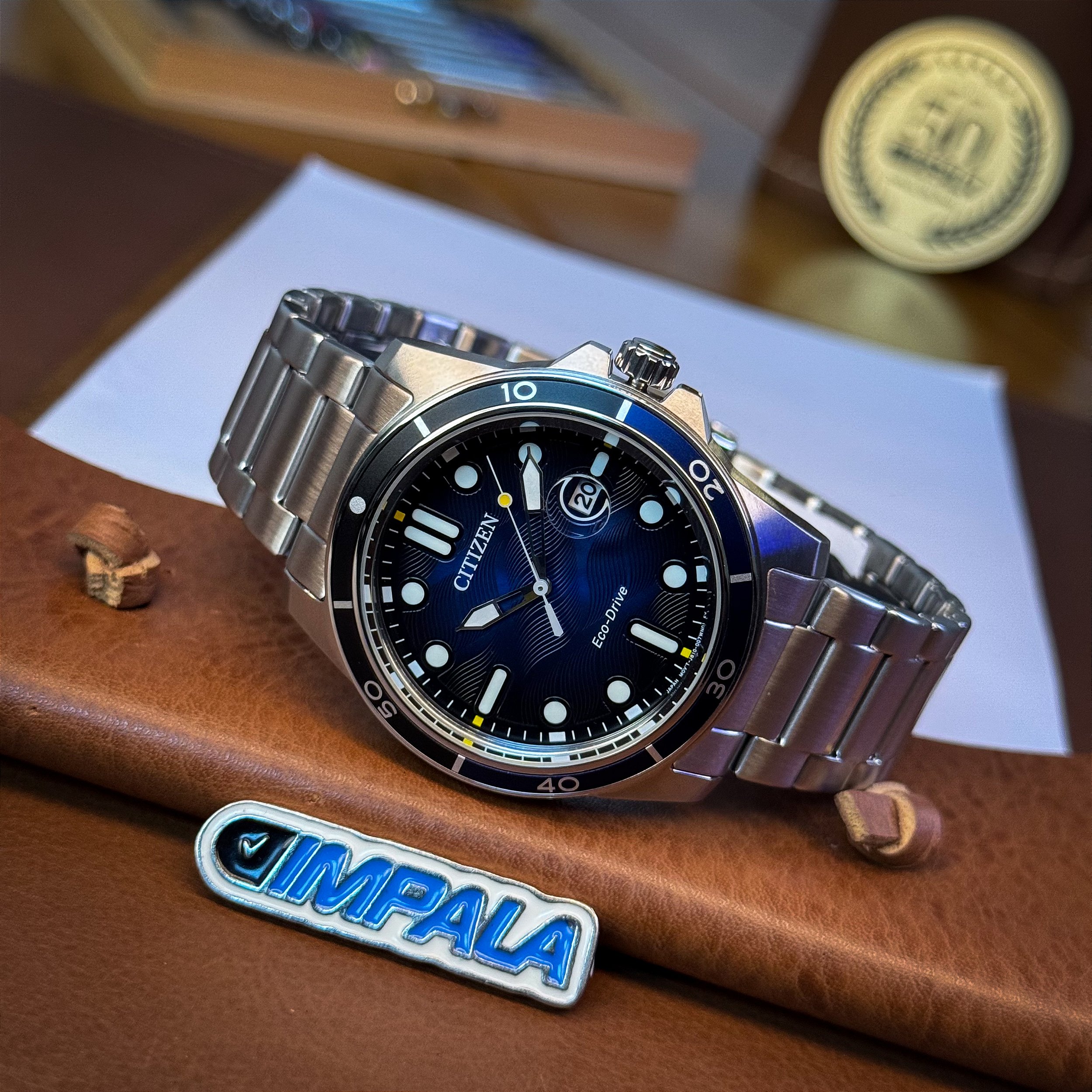 Citizen AW1810-85L – Eco-Drive 41,5 mm Aço Preto 100 m