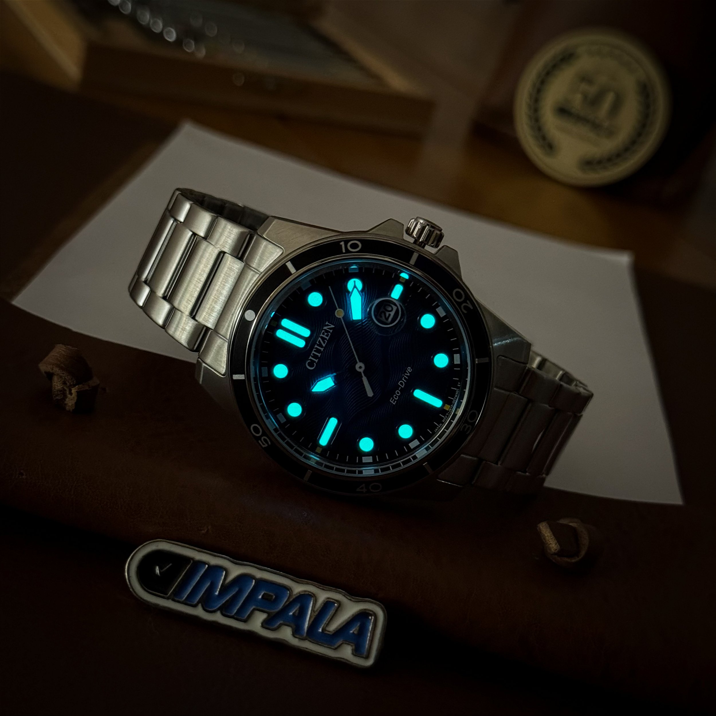 Citizen AW1810-85L – Eco-Drive 41,5 mm Aço Preto 100 m