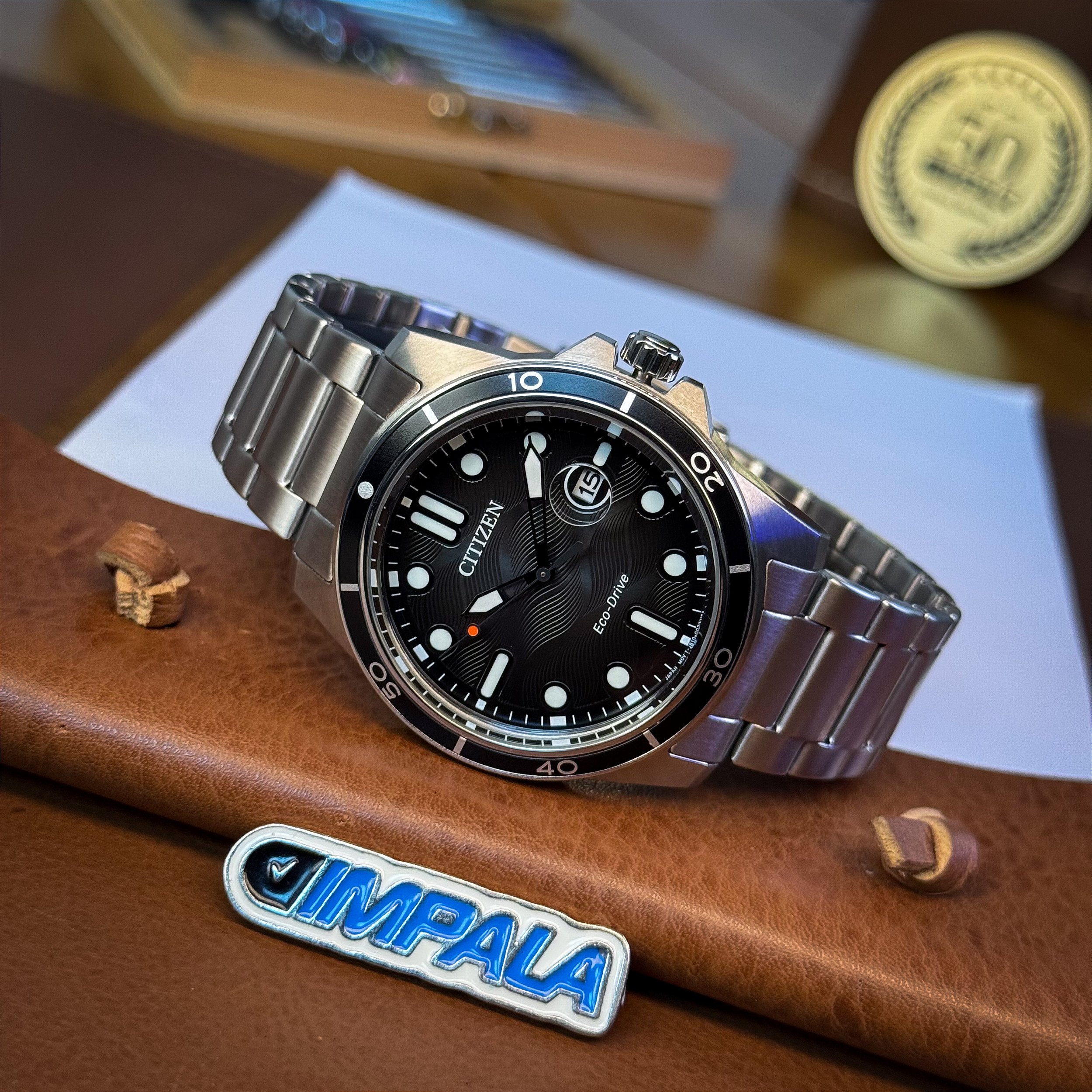 Citizen AW1816-89E – Eco-Drive 41,5 mm Aço Preto 100 m