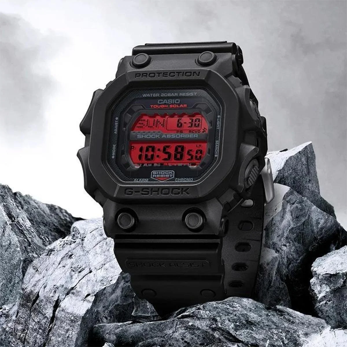 G-Shock GX-56BBR-1DR The King Solar Preto e Vermelho 200m
