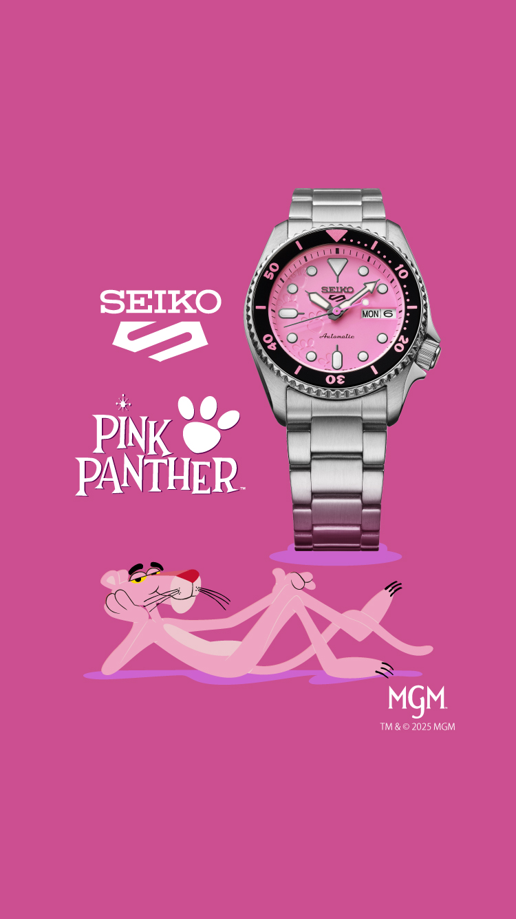 Seiko 5 Sports Pantera Cor-de-Rosa SRPM07K1 Edição Limitada
