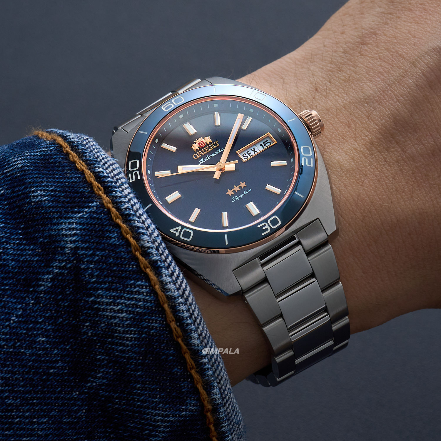 Relógio Orient Elegance 3 Estrelas YN6MM017 – Clássico Azul