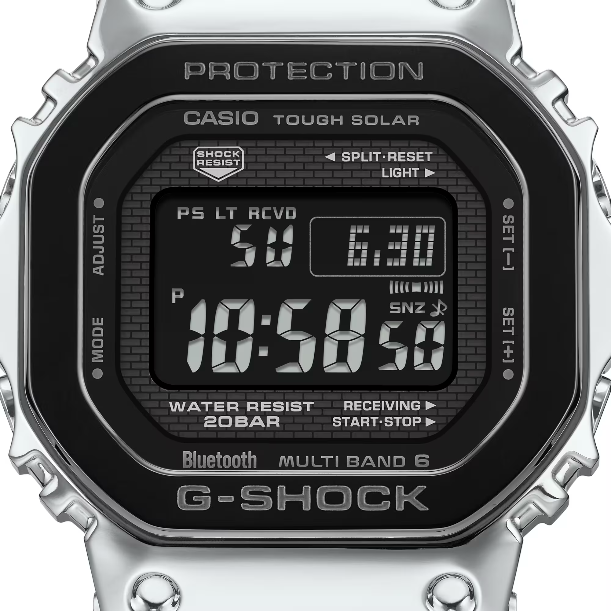 CASIO G-SHOCK Bluetooth ソーラーGMW-B5000 G-Shock Full Metal GMW-B5000BT-1DR – Solar Bluetooth Aço 20ATM