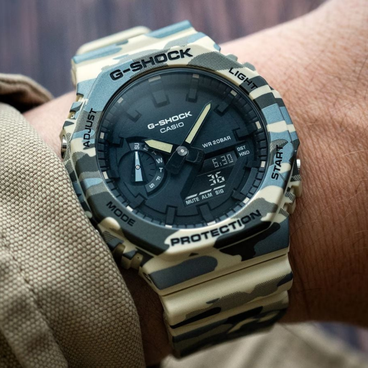 Relógio G-Shock GA-2100CM-5A Camuflado Octogonal Urbano