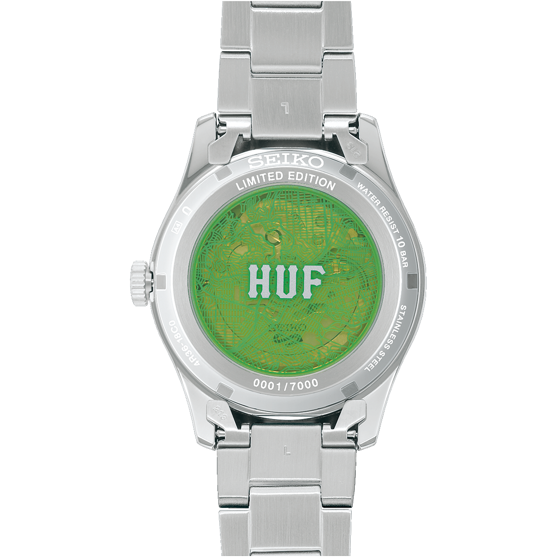 Seiko 5 Sports HUF SRPM09K1 Edição Especial Verde Transparente