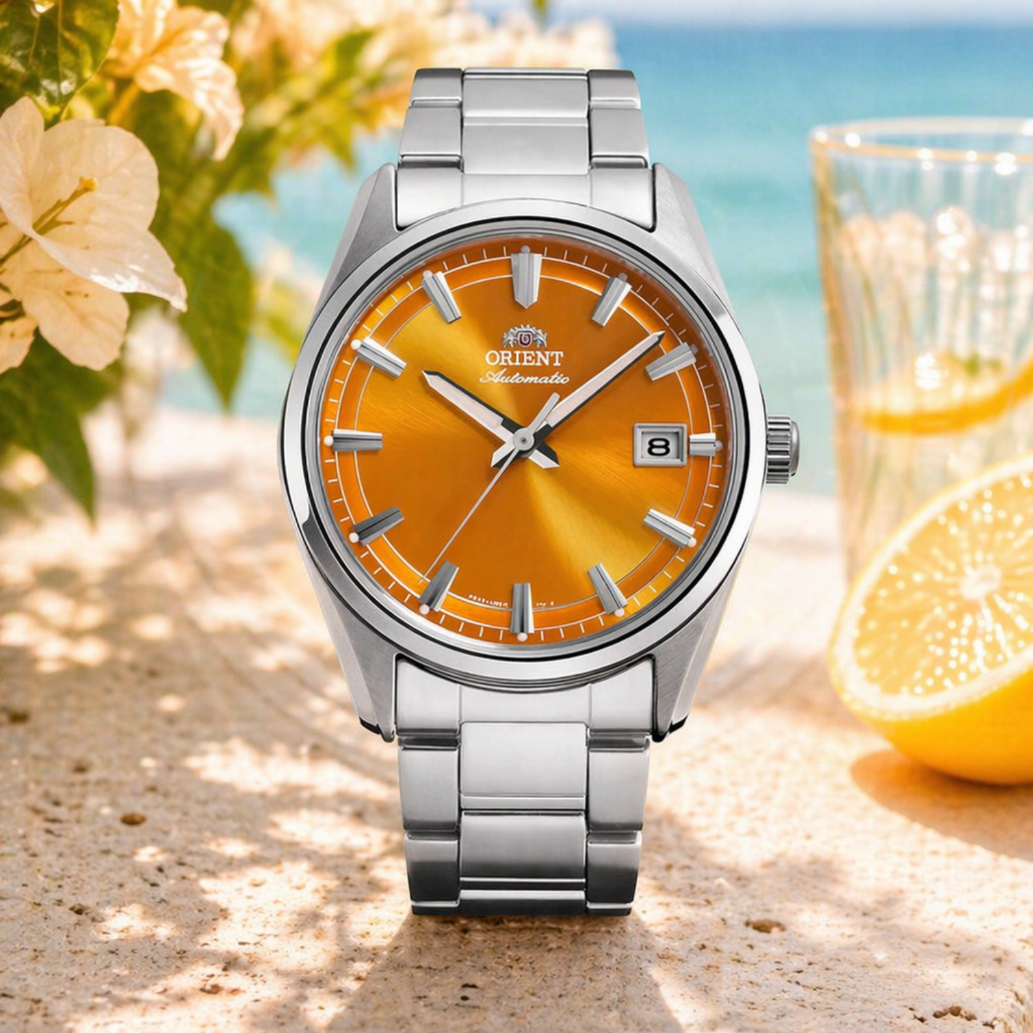 Relógio Orient Contemporary RA-AC0R08Y30B – Automático Laranja 38