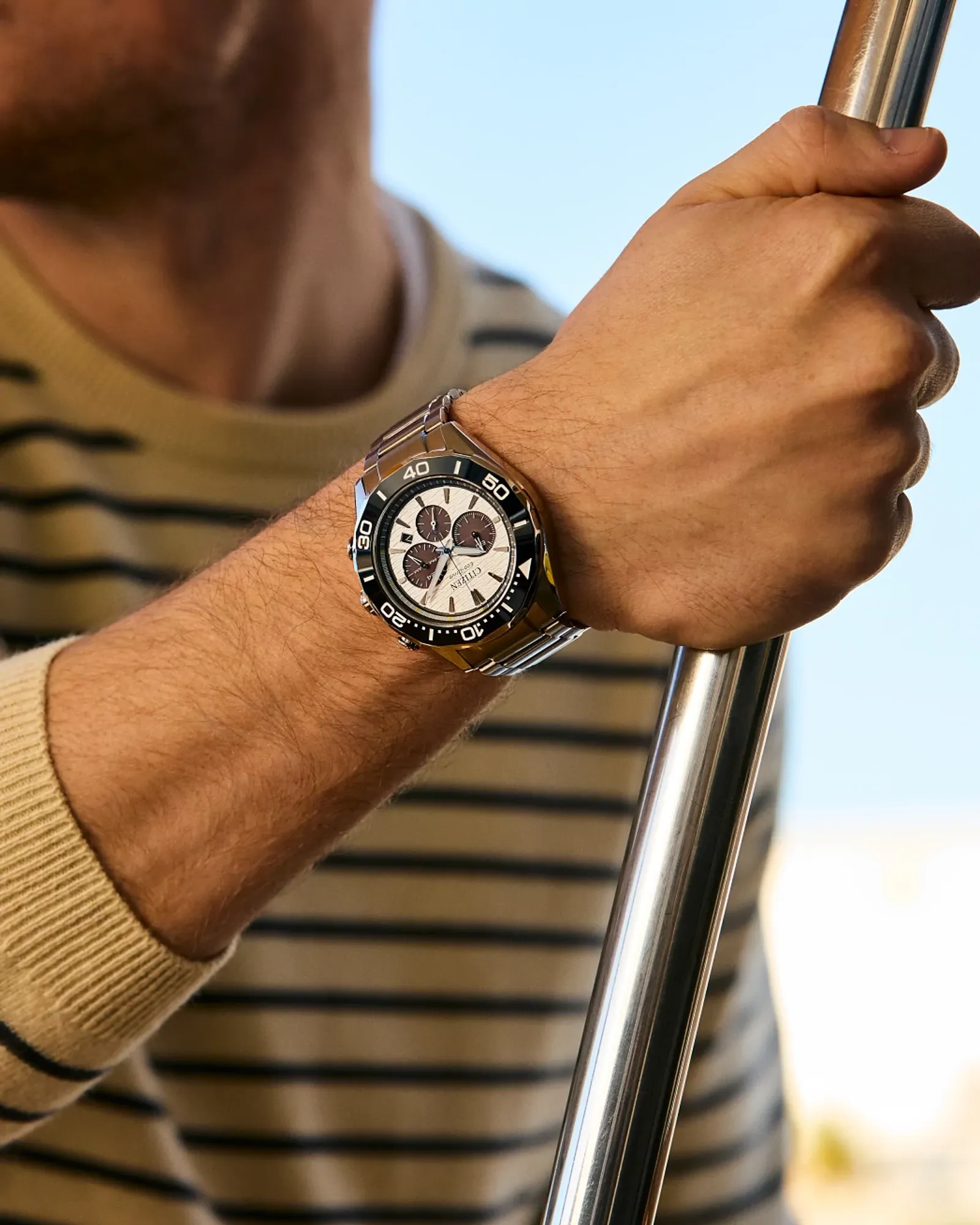 こ Relógio Citizen Corso Eco-drive Chronograph Verde At2149-85x