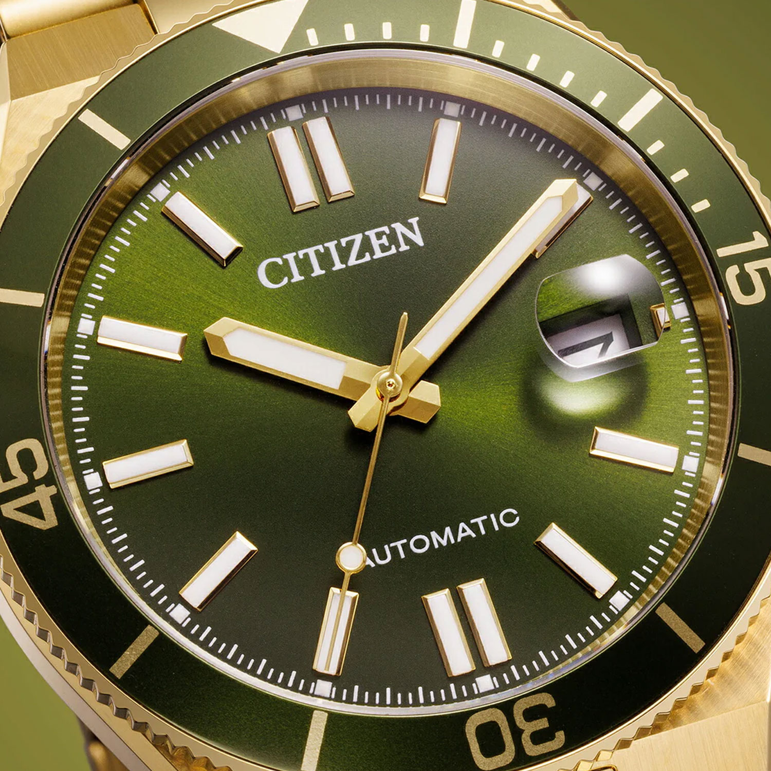 Relógio Citizen Tsuyosa Shore NJ0232-53X – Automático Verde 40 mm