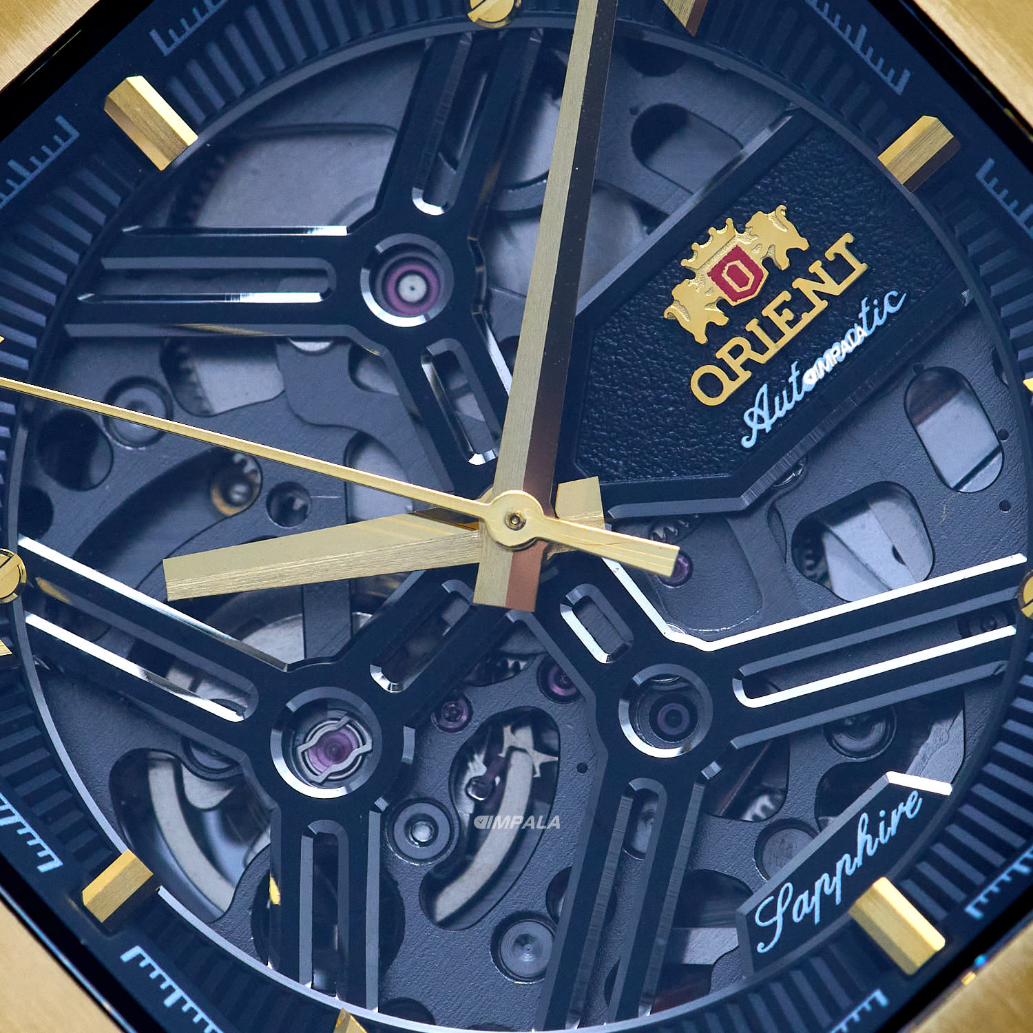 Relógio Orient Skeleton Automático NH7GG008-G1KX IP Gold
