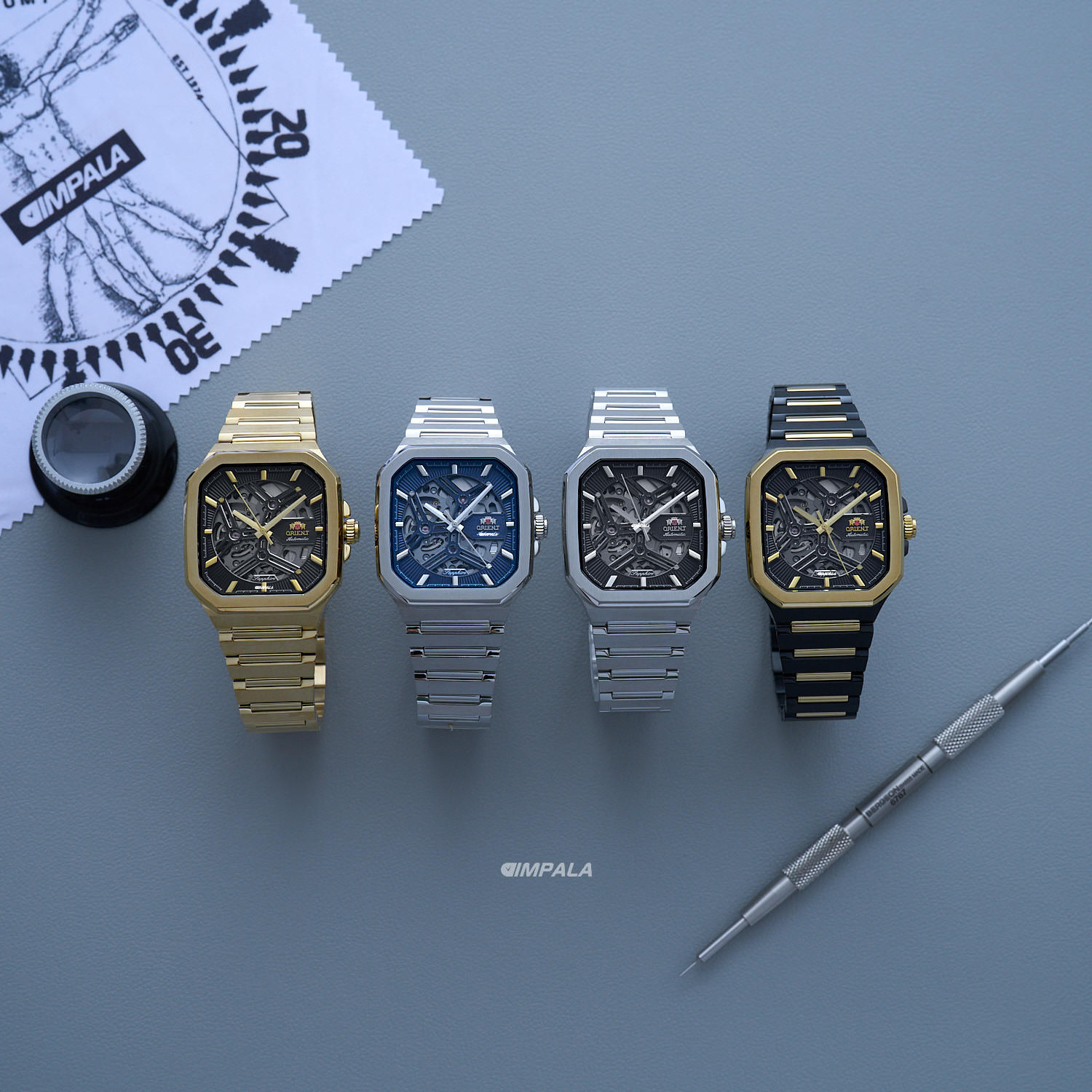 Relógio Orient Skeleton Automático NH7SS008-G1SX Aço Integrado