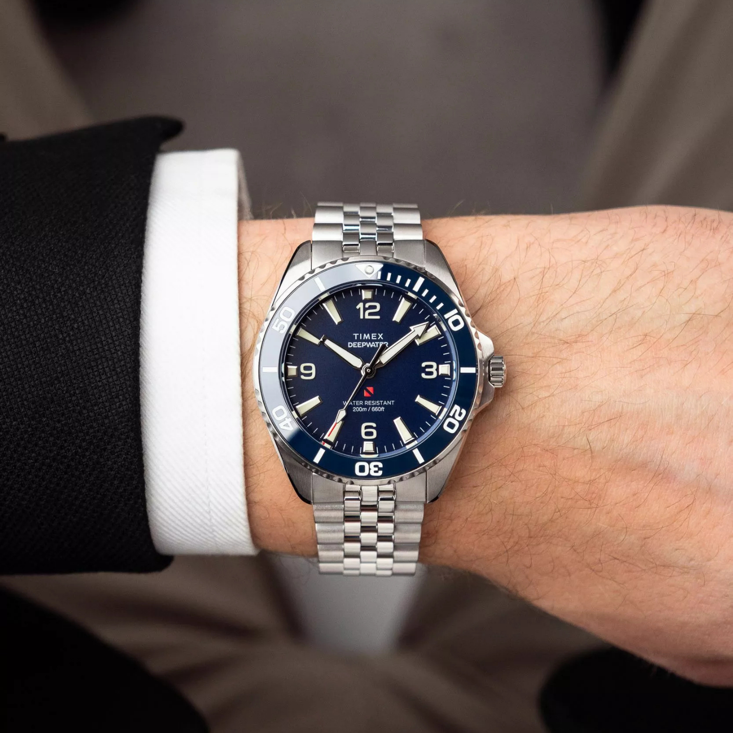 Relógio Timex Deep Water Arctic TW2Y64600 Diver Safira 200m