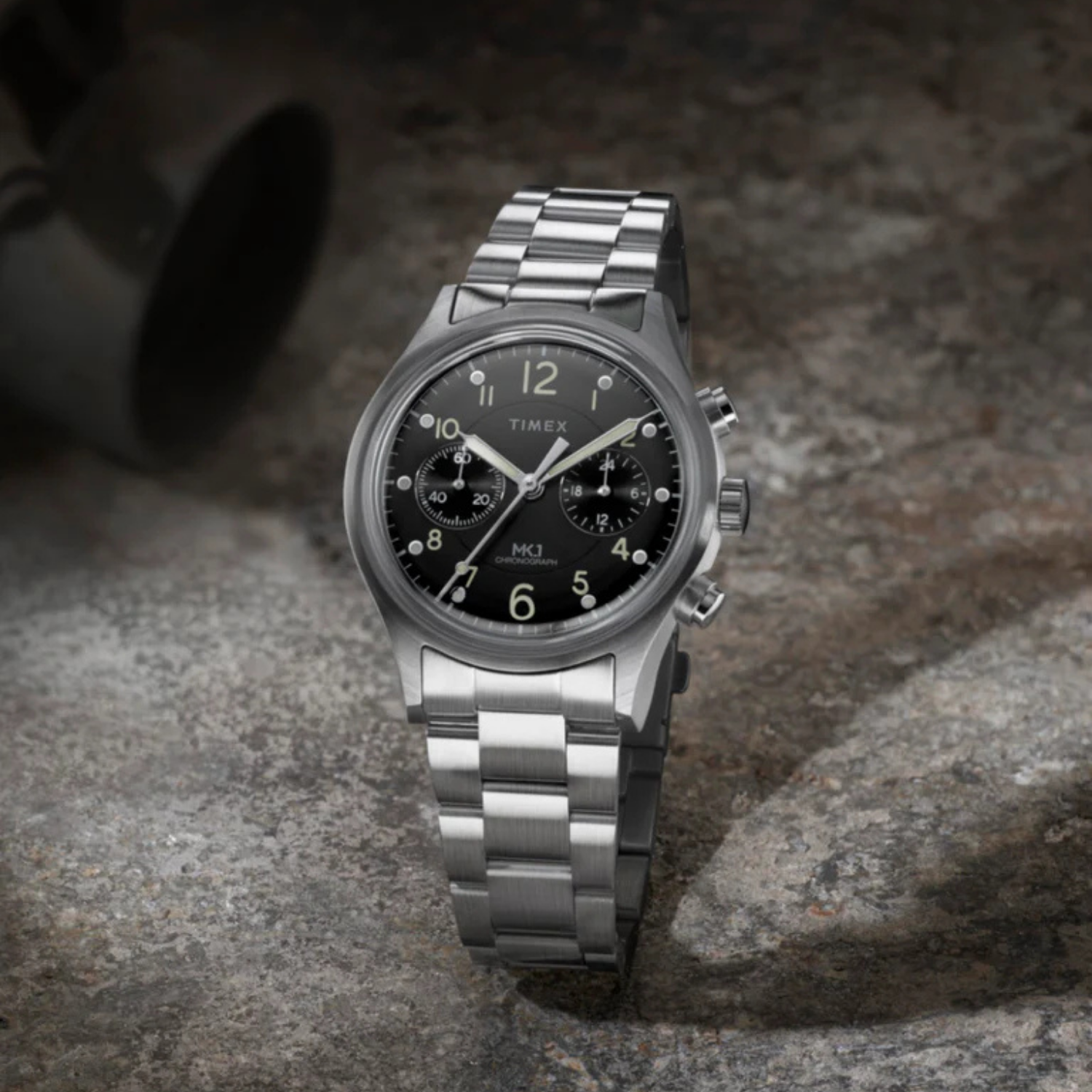 Relógio Timex MK1 Chronograph TW2Y71000 Couro Militar - Relojoaria
