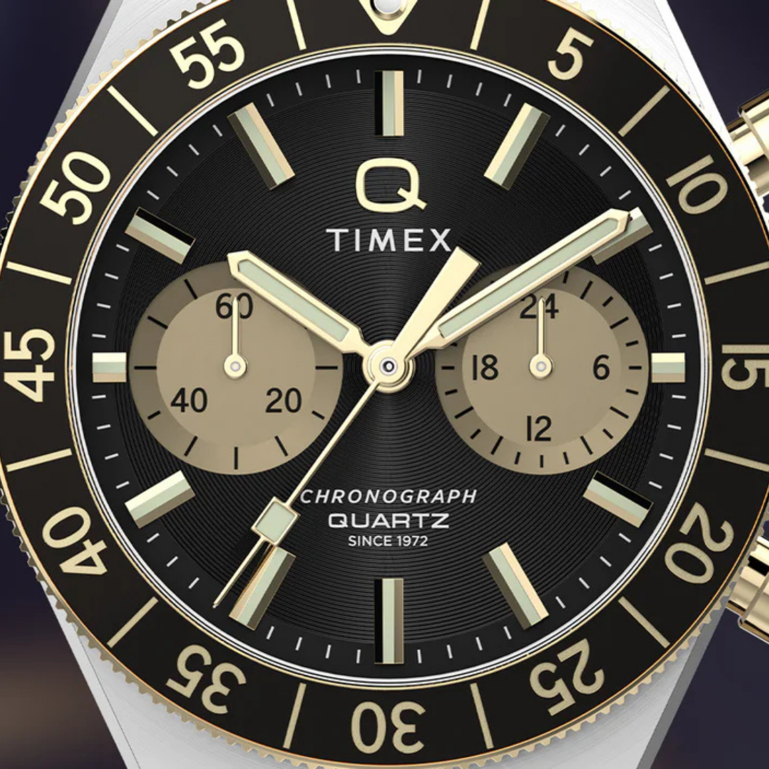 Relógio Timex Q Continental Cronógrafo Couro TW2Y56000