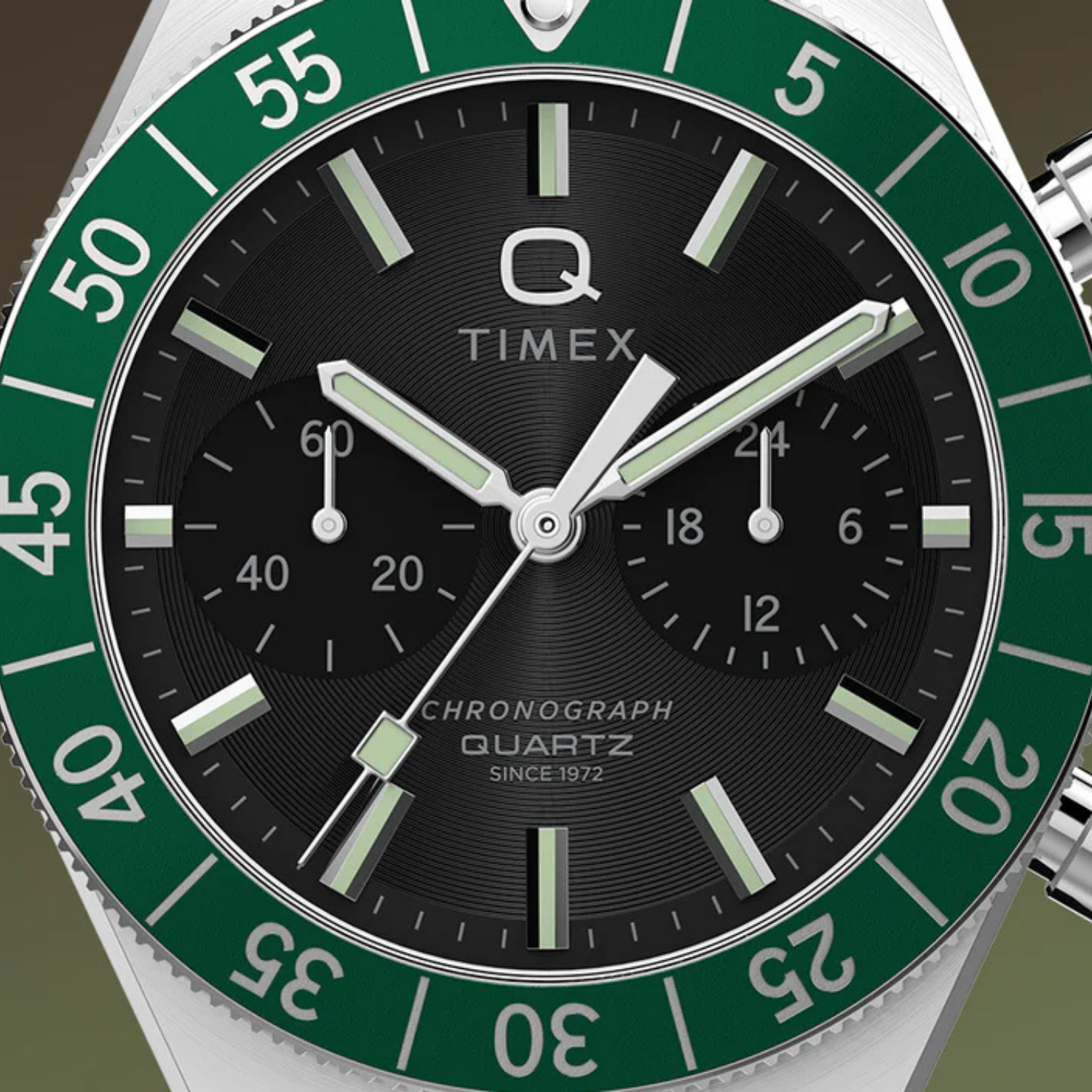 Relógio Timex Q Continental Cronógrafo Verde TW2Y56100
