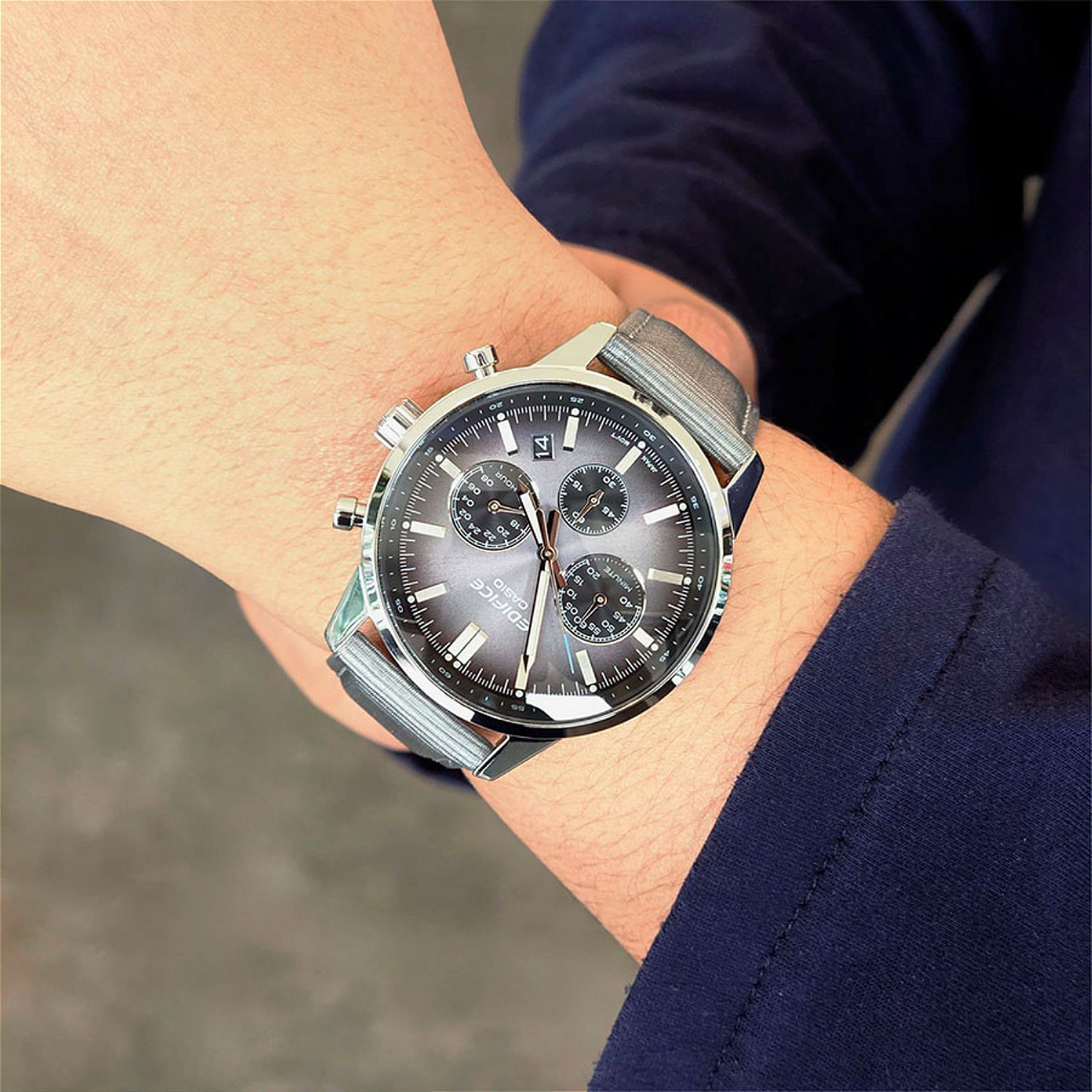 Relógio Casio Edifice EFR-575C-8ADF Cronógrafo Cinza - Relojoaria