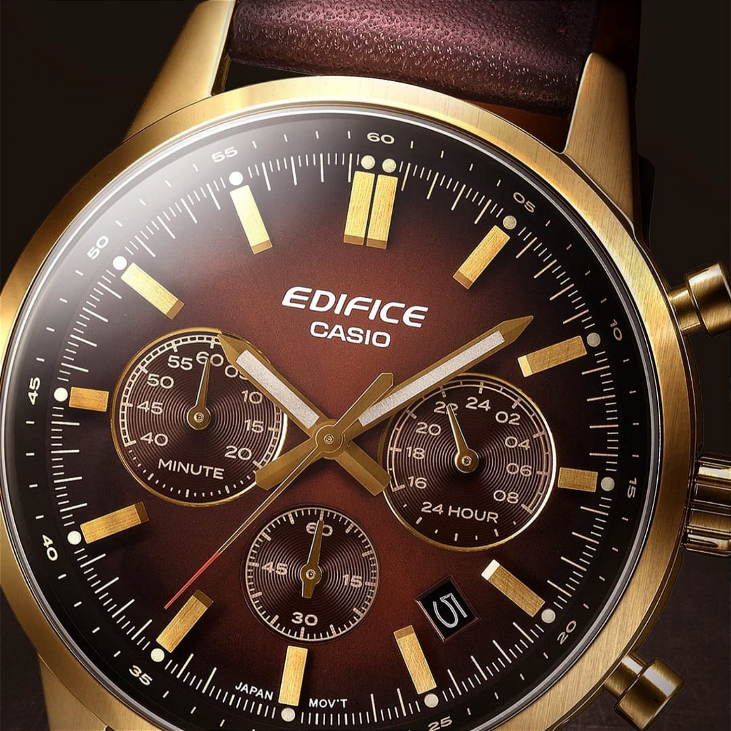 EDIFICE 腕時計　79251202N04S Relógio Casio Edifice EFR-575CL-5ADF Cronógrafo Couro - Relojoaria