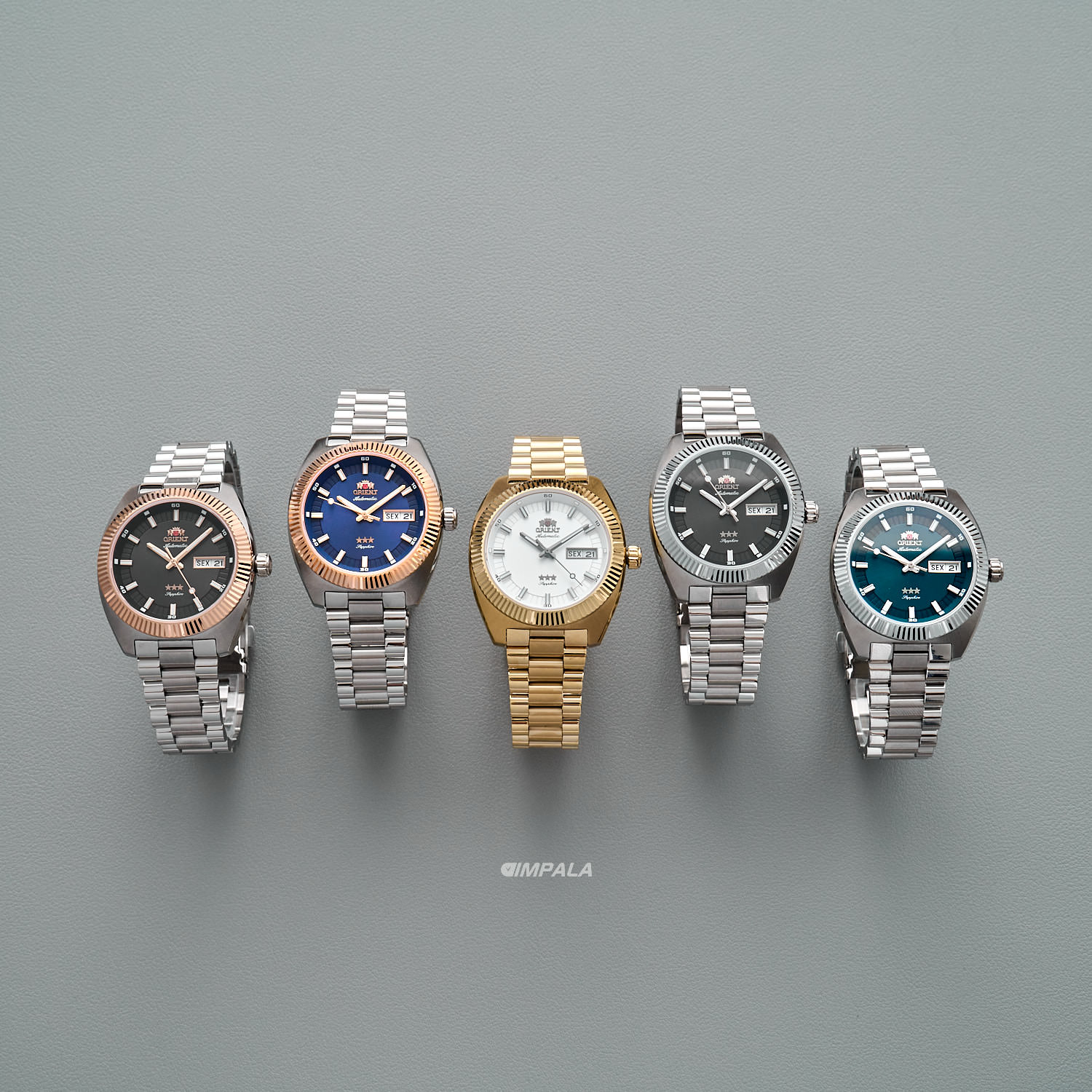 RION　ビオ スリー　540 3セット Relógio Orient 3 Estrelas Automático YN6SS026-E1SX Bezel Canelado