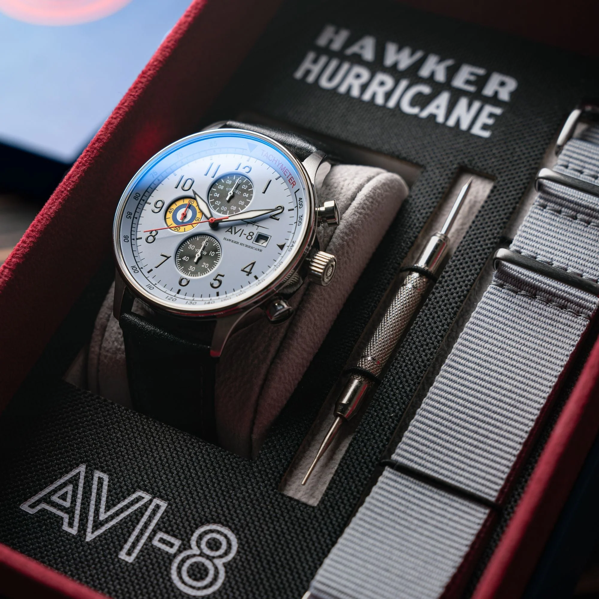Relógio AVI-8 Hawker Hurricane AV-4011-0V Cronógrafo Azul