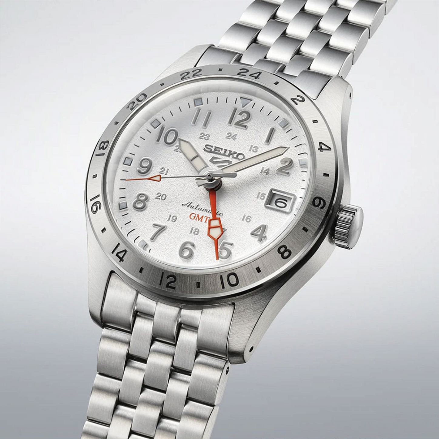 Relógio Seiko 5 Sports GMT SSK059K1 Automático Branco Explorer GMT