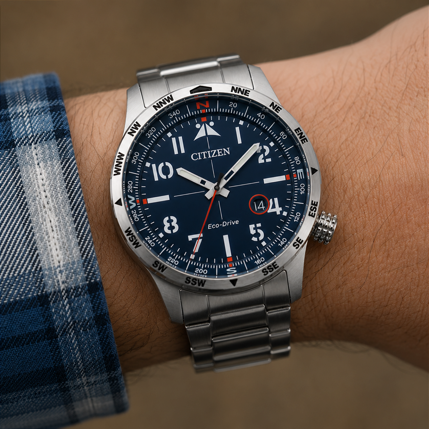 Relógio Citizen Aviator BM7550-52L Eco-Drive Mineral Azul