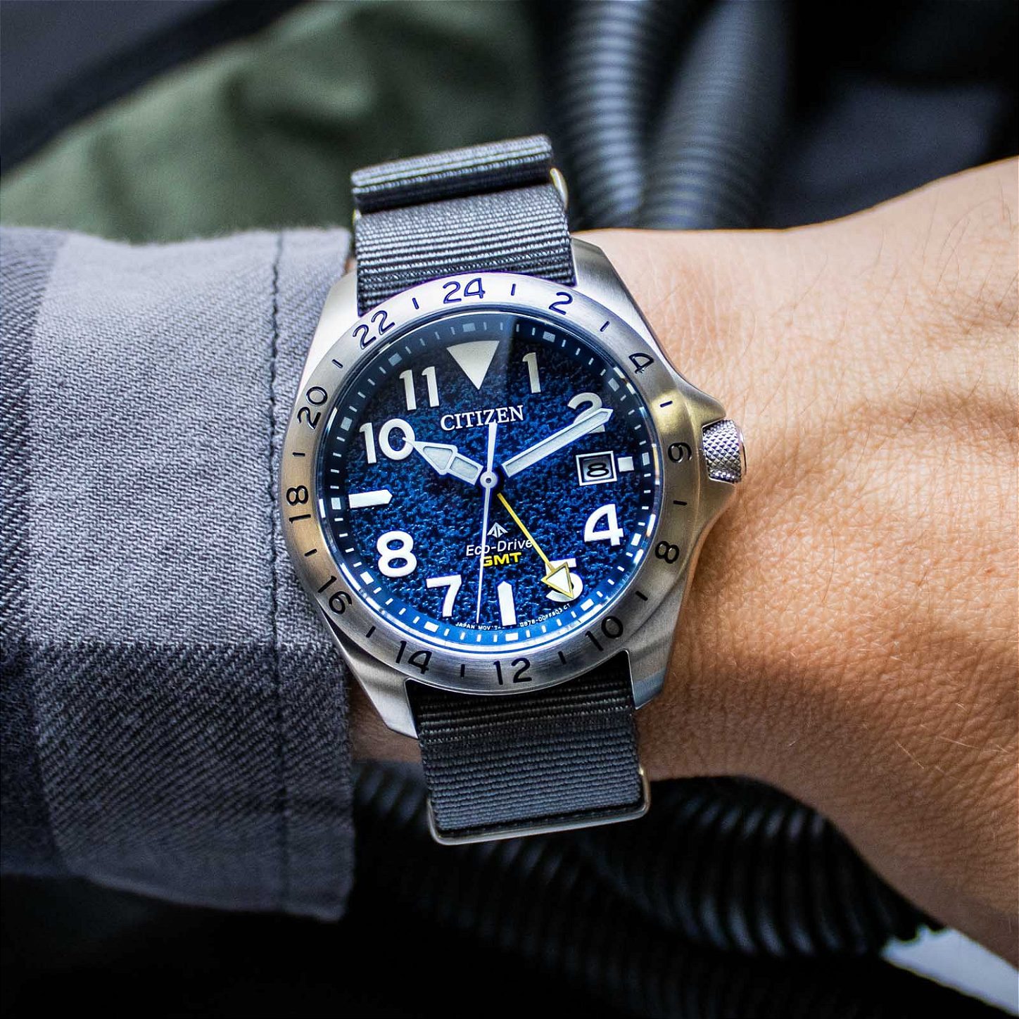 Relógio Citizen Promaster Land GMT BJ7150-09L Eco-Drive GMT