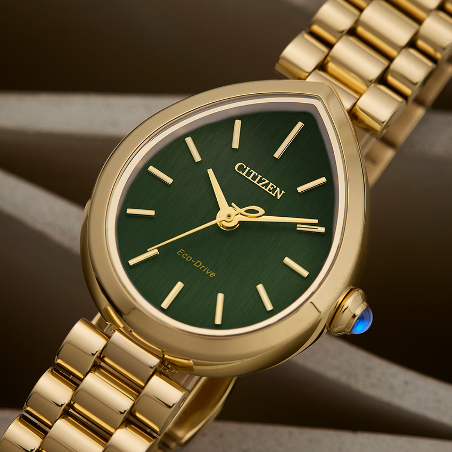 Citizen L Rainell EM1203-57X Eco-Drive Feminino Verde - Relojoaria