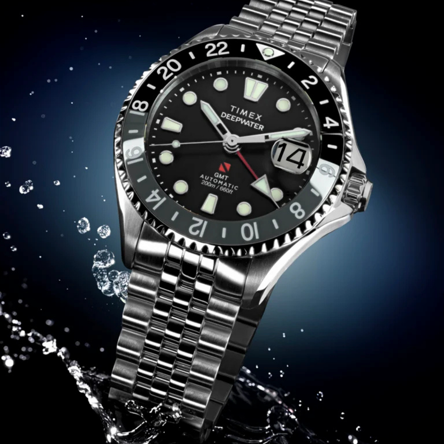 【オマケ付】Double Ace LIVE TOUR 2019 2Type Relógio Timex Deepwater GMT TW2Y63900 Automático Safira 200m