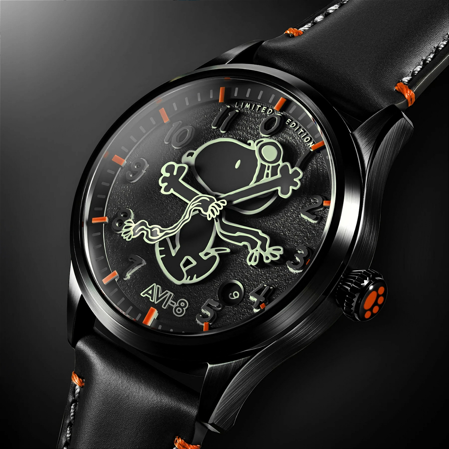 Relógio AVI-8 Flyboy Snoopy Flying Ace Obsidian Ace AV-4156-02