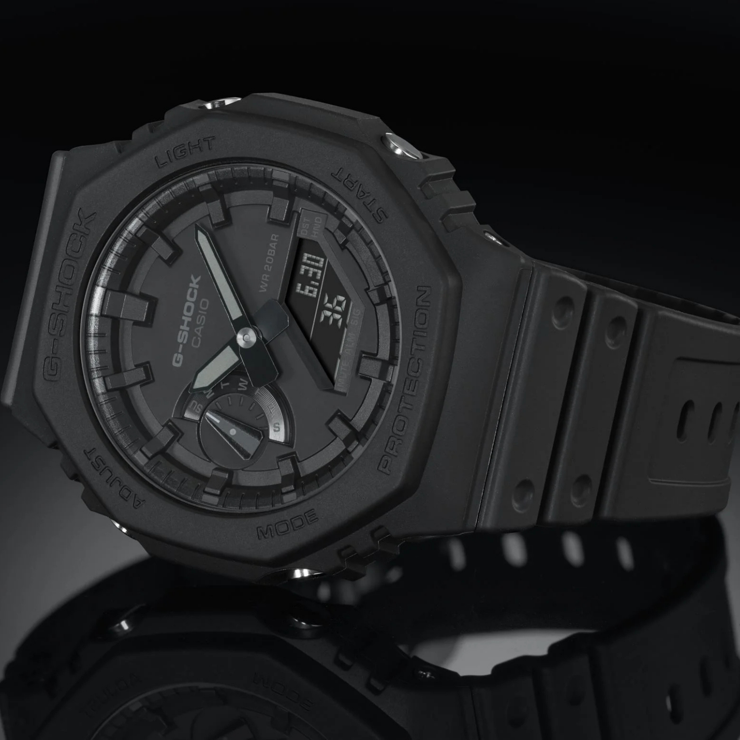 G-Shock GA-2100-1A1DR Carbon Core Guard All Black - Relojoaria