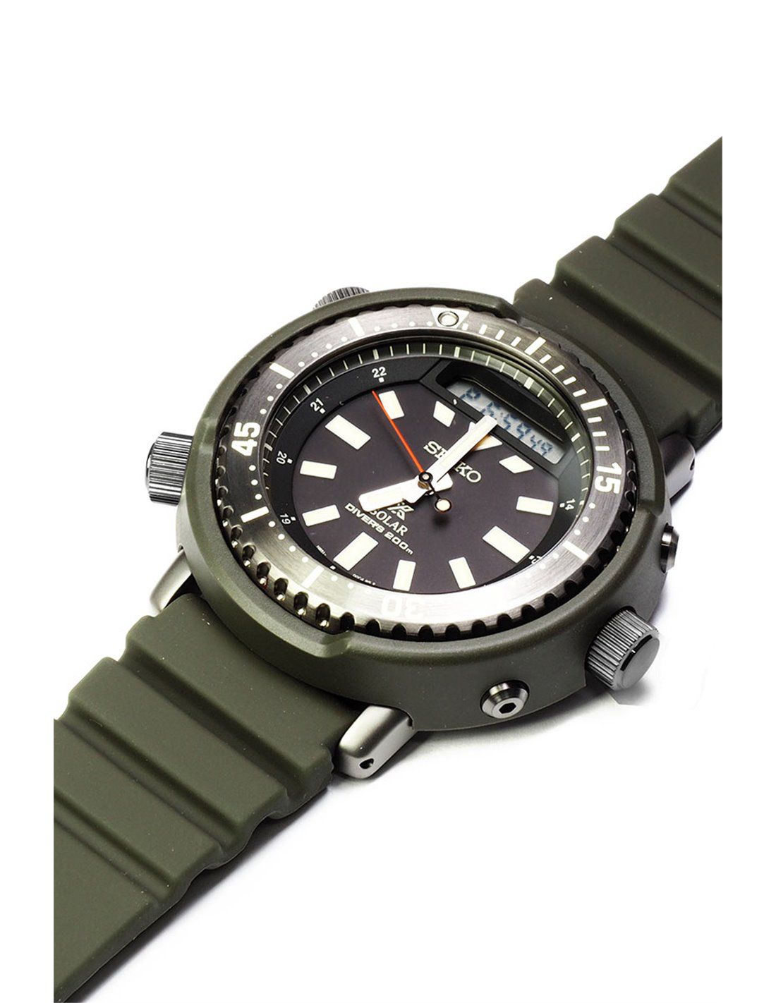 SEIKO PROSPEX SNJ031P1 カーキ ソーラー 200m Relógio Seiko Prospex Arnie Urban Safari SNJ031 Solar 47.8 mm