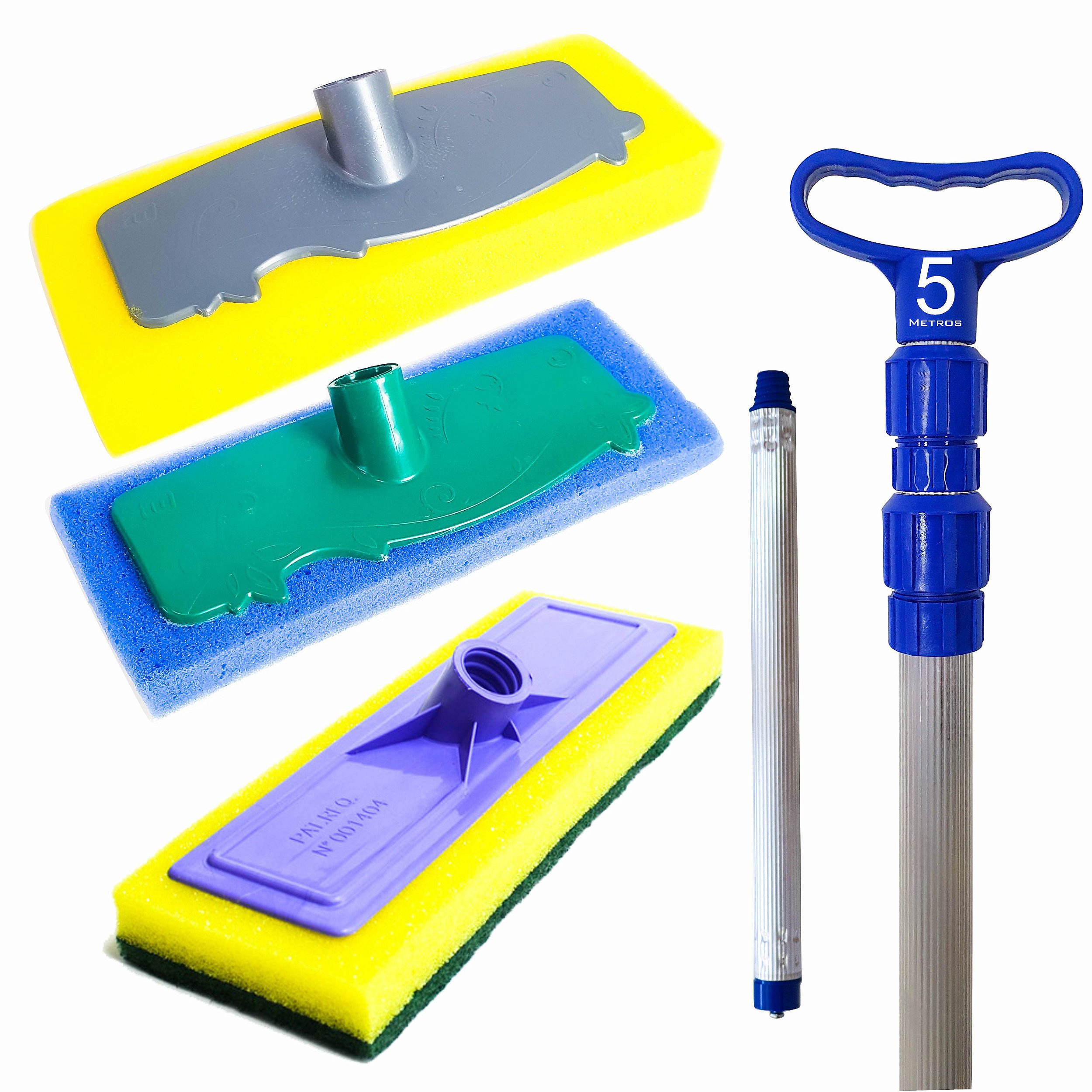 Kit De Limpeza Para Sua Casa - Limpa Vidro e Piso - Cabo 5 M - SOS da  Piscina