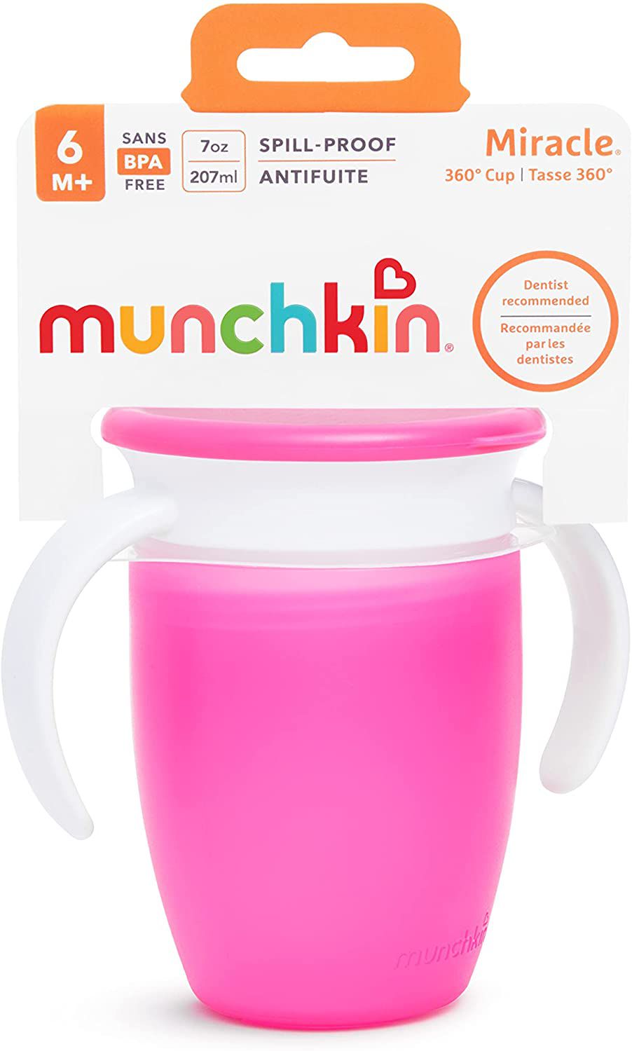 Copo Munchkin para Treinamento e Transição 360 Miracle Cup Rosa