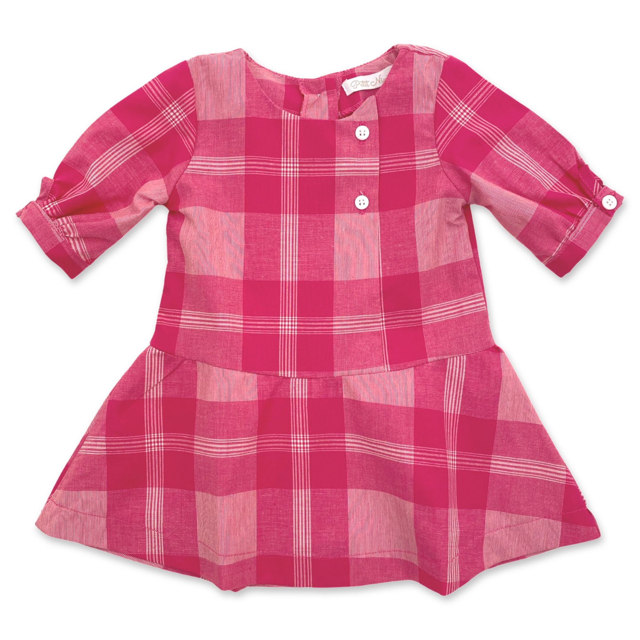 Vestido Infantil Xadrez Rosa