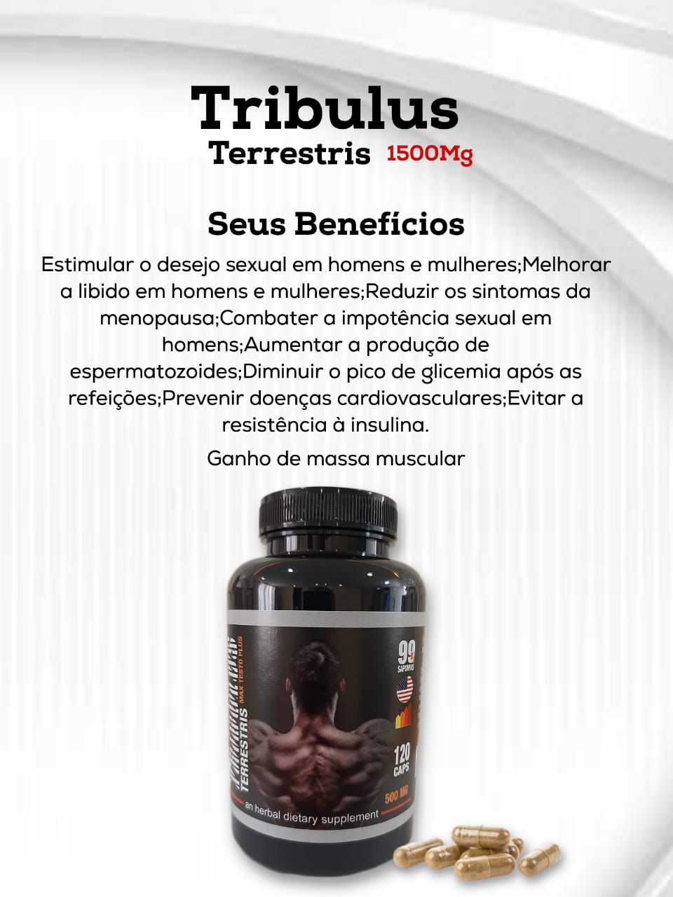 Tribulus Terrestris 500mg 120 Cáps Status Verde