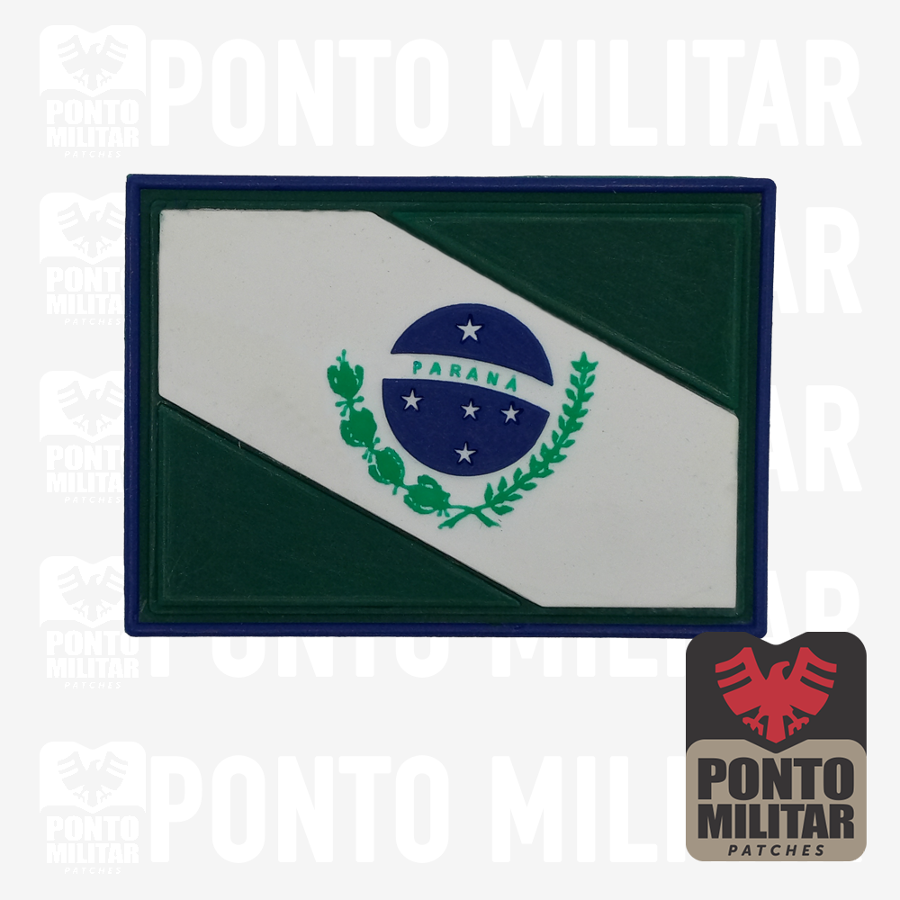 Patch Bordado Bandeira Paraná Negativo, Almox Militar