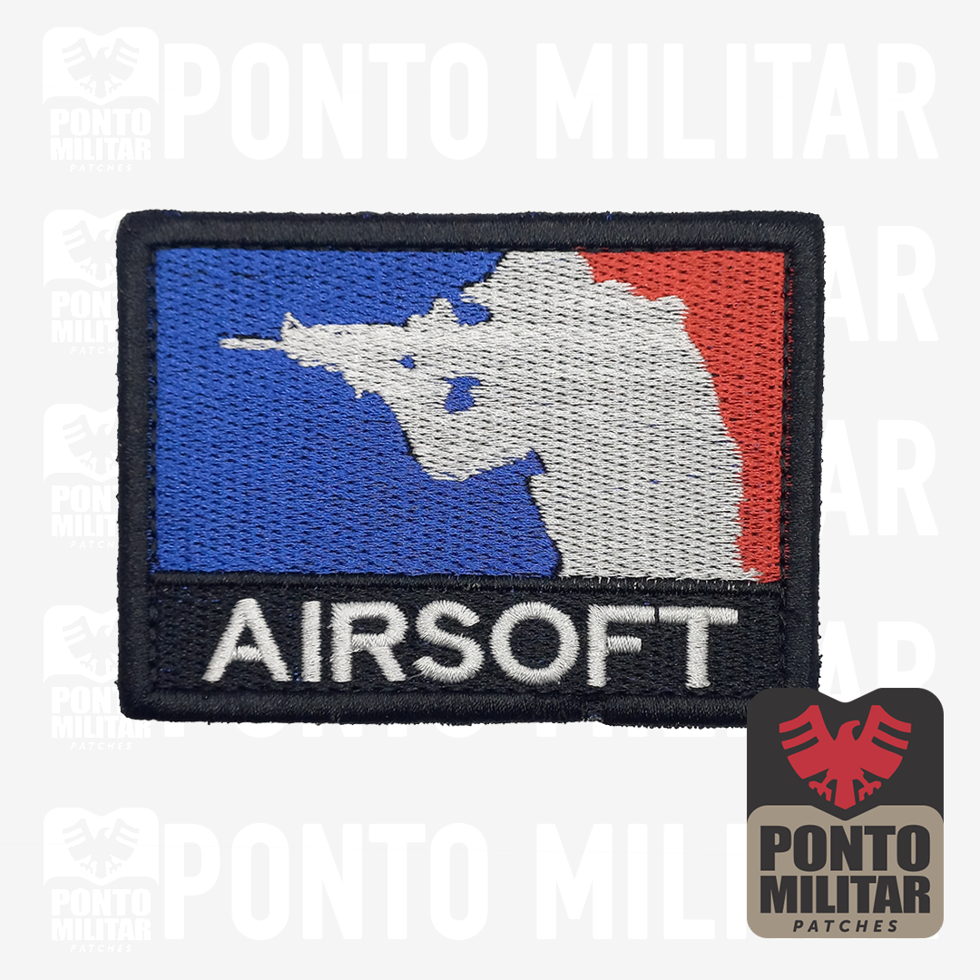 Bandeira Oficial Airsoft Patch Bordado 9x6.5cm - Ponto Militar - Patches  Militares Emborrachado e Bordados