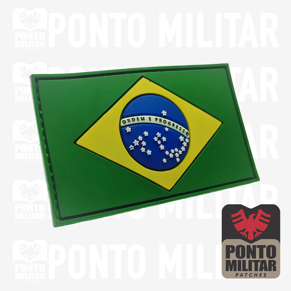 Patch Bandeira do Brasil Emborrachado Airtsoft - Patches Militares  Emborrachado e Bordados
